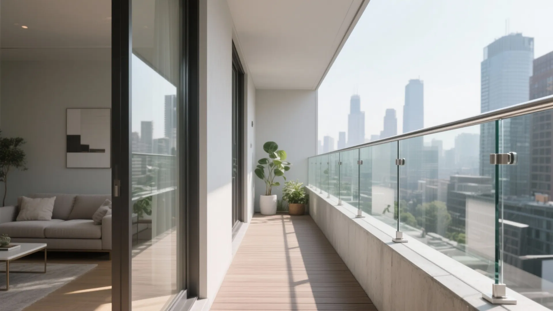 1) Slimline Glass (or Cable) Balustrade for Open Sightlines