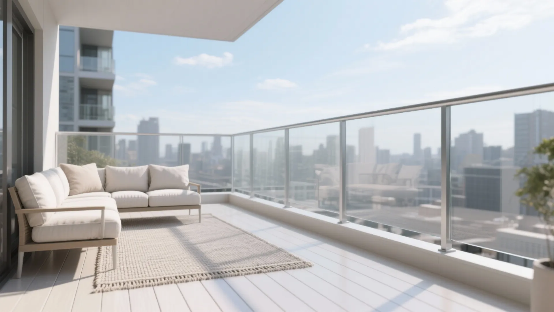 Glass Balustrades and Light Colors for Openness