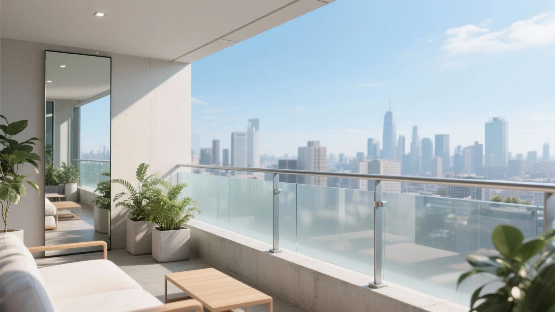 Glass Balustrade and Reflective Accents