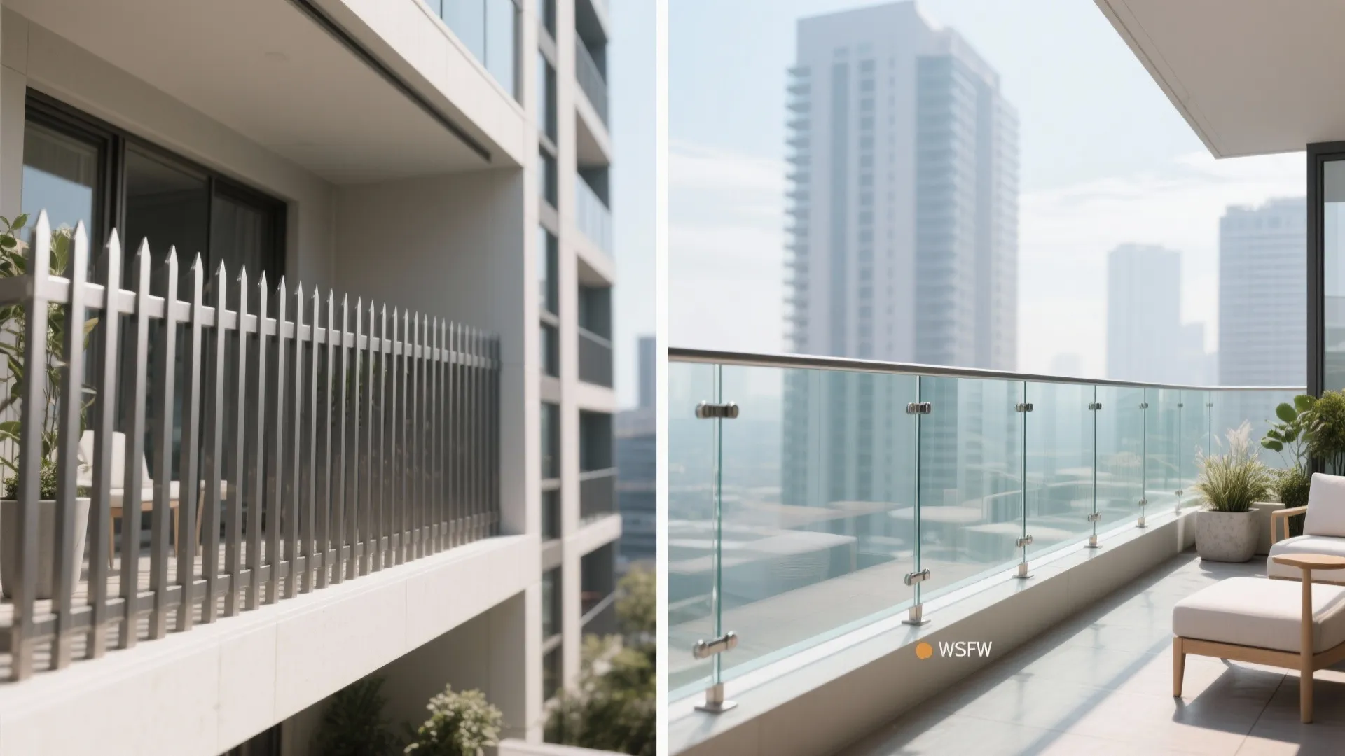 Glass Balustrades with Slim Top Rails