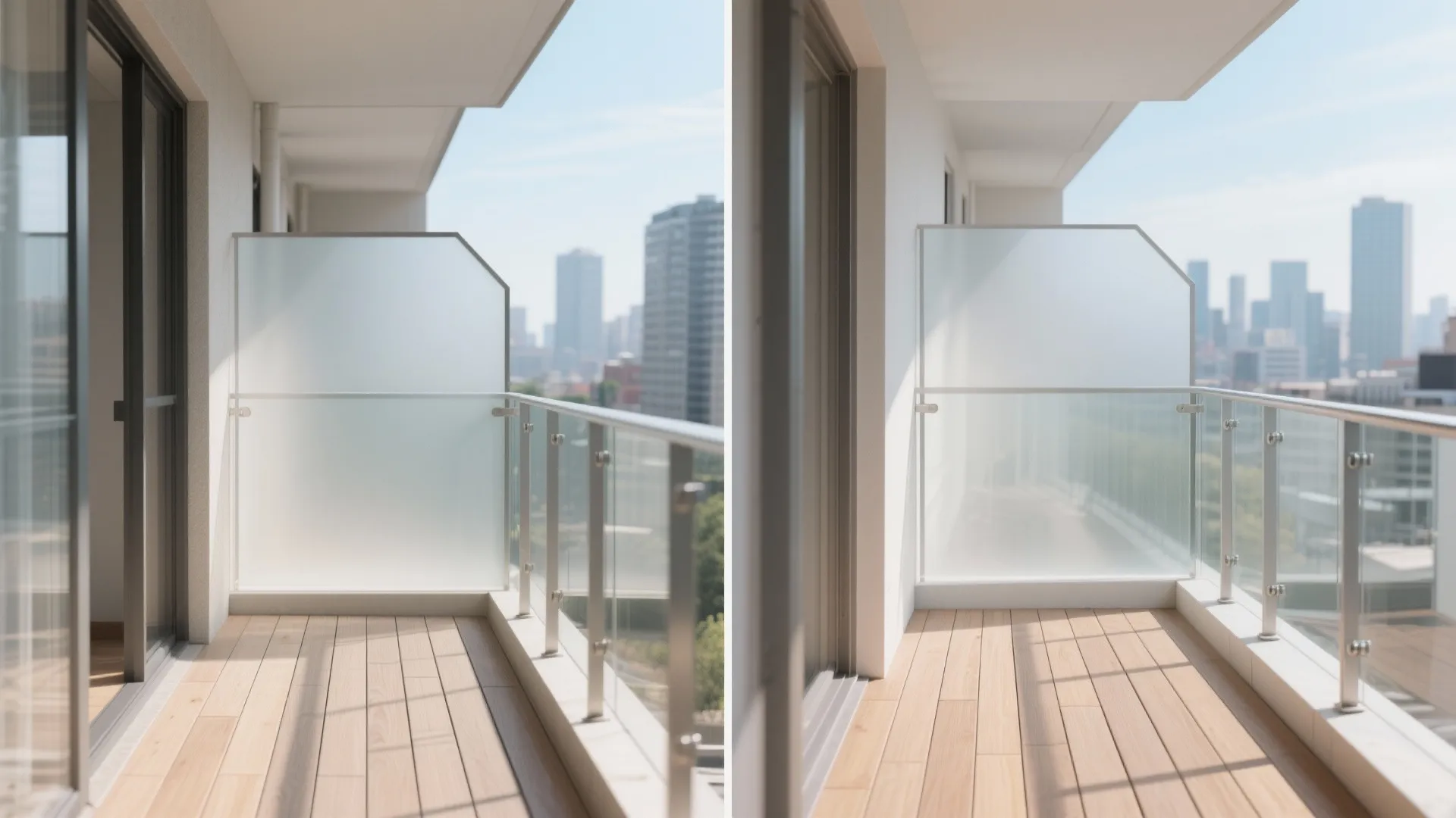 2) Glass Balustrade + Light Flooring for Visual Depth