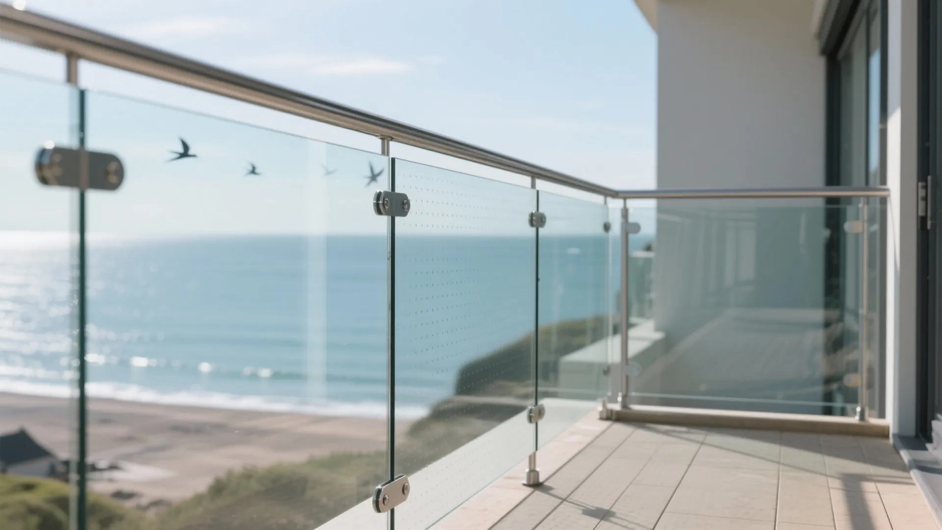 Glass balustrade clarity with wind-smart detailing