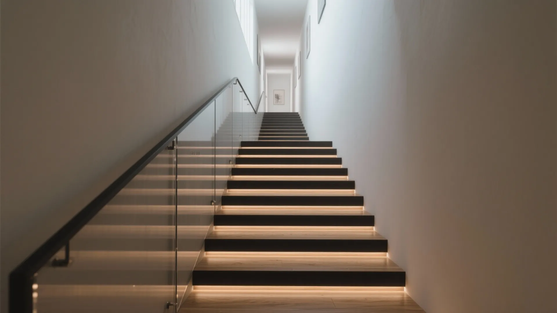 Glass Balustrade and LED Tread Lighting