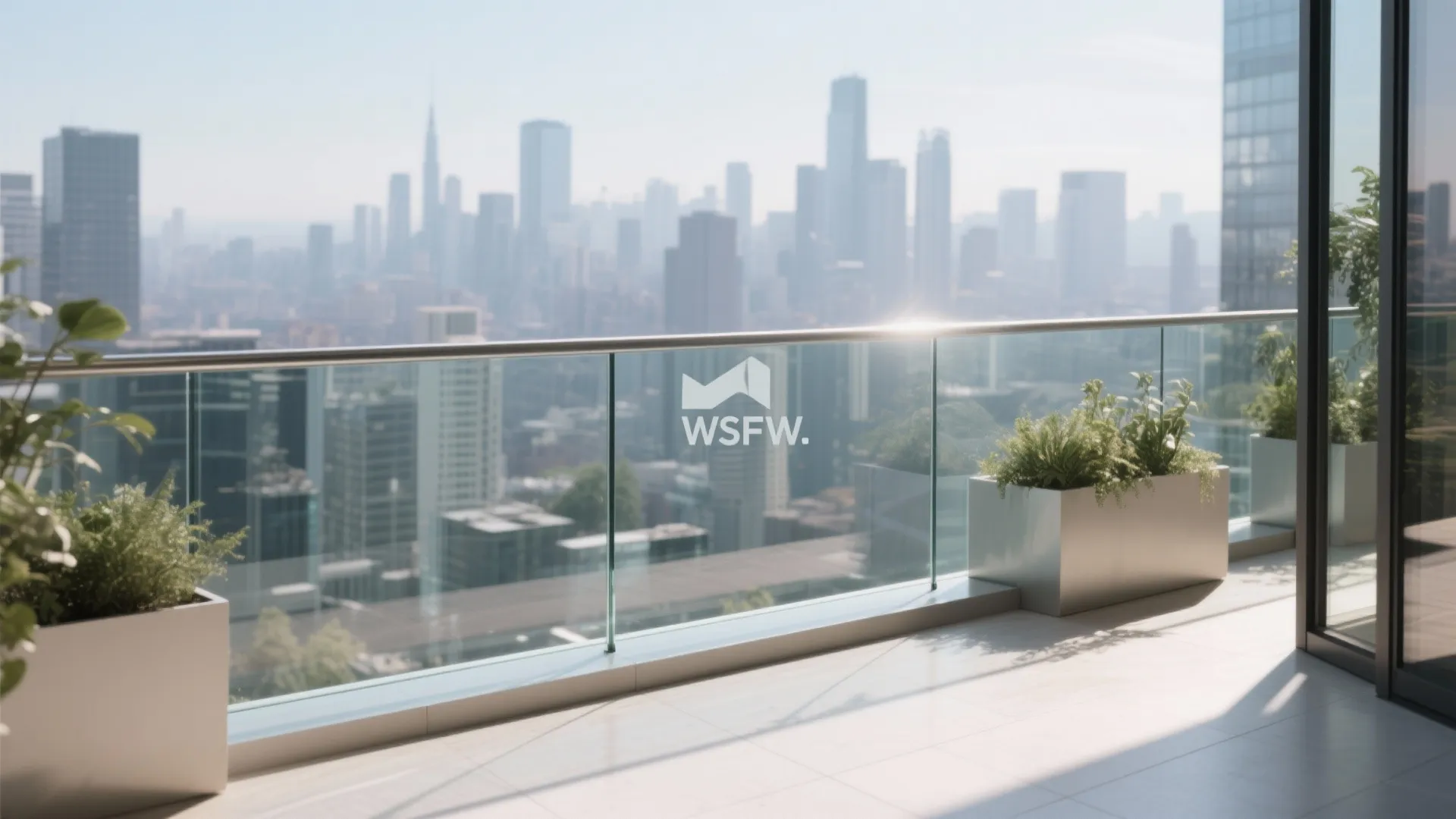 Glass balustrade and reflective surfaces for openness