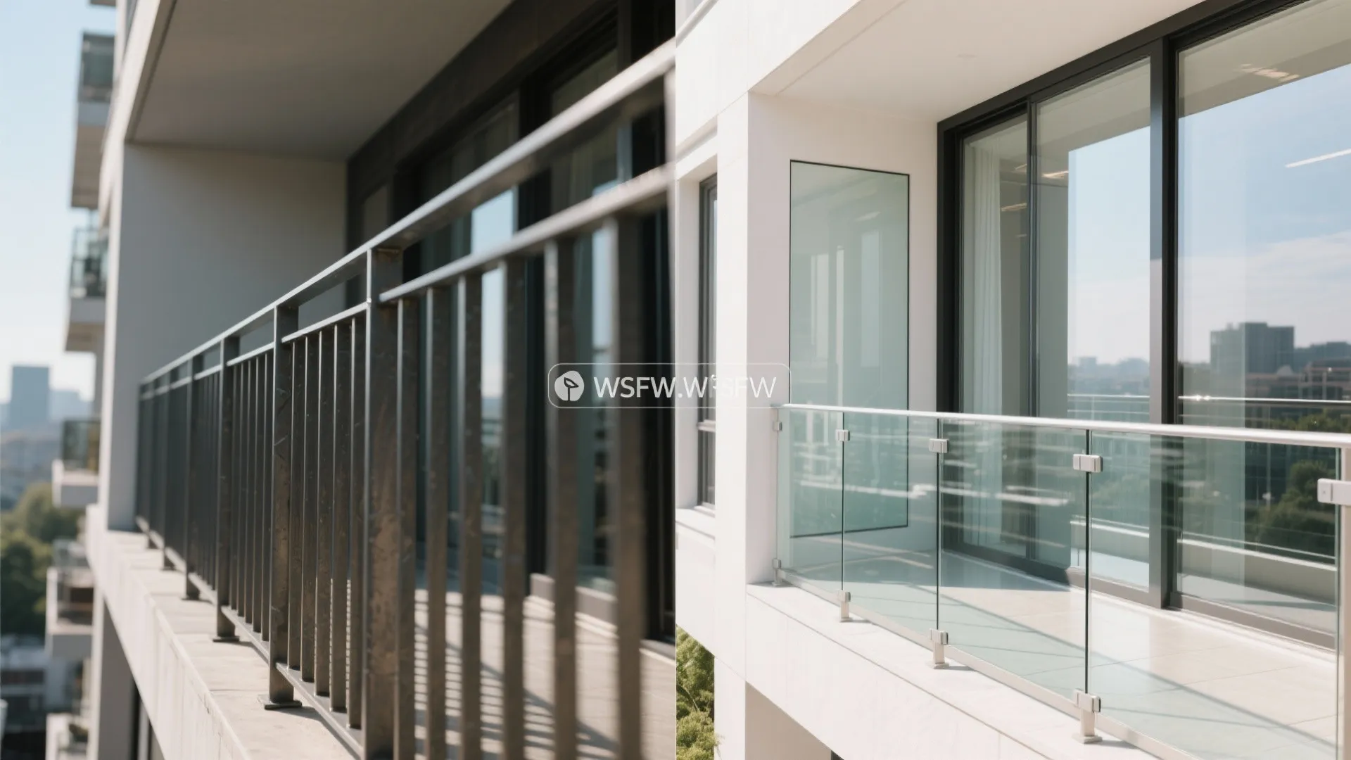 Glass balustrade and reflective surfaces for openness