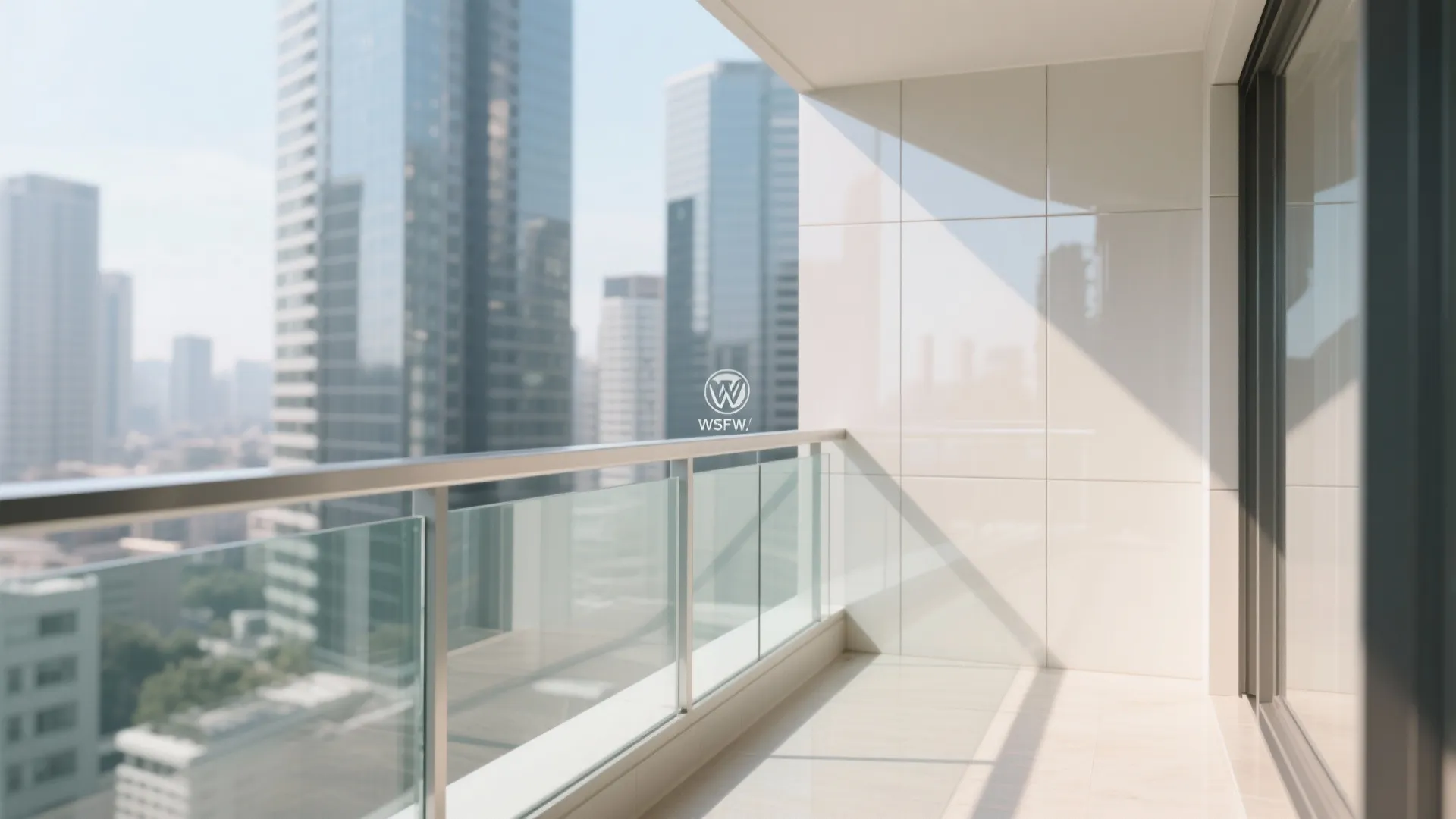 Glass balustrade and reflective backsplash for more light