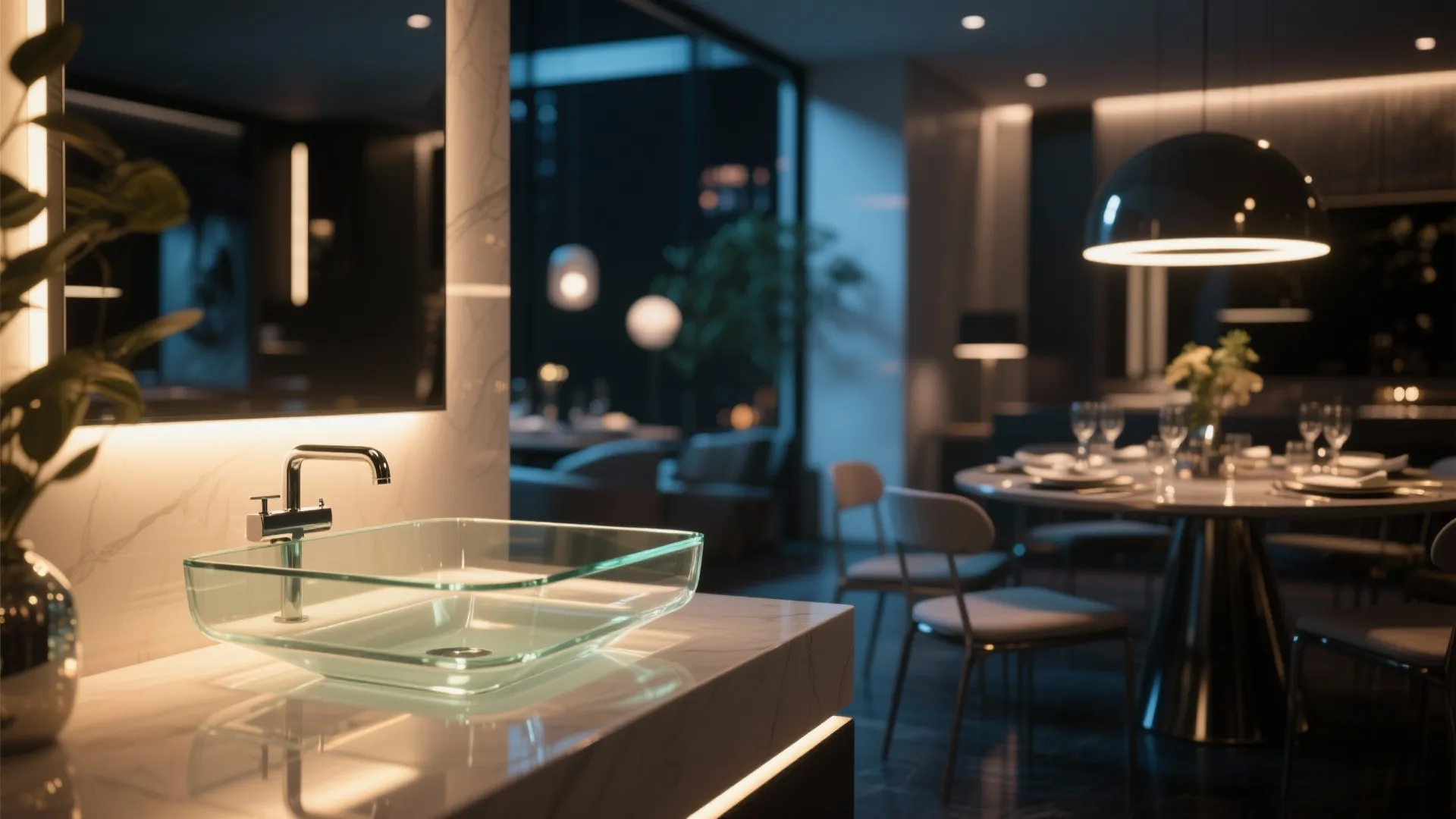 Glass Basin with LED Backlight
