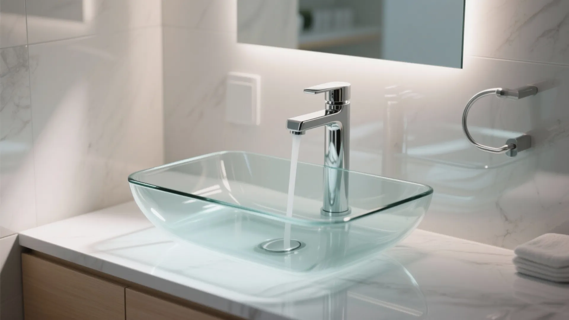 Glass Basin for a Contemporary Touch