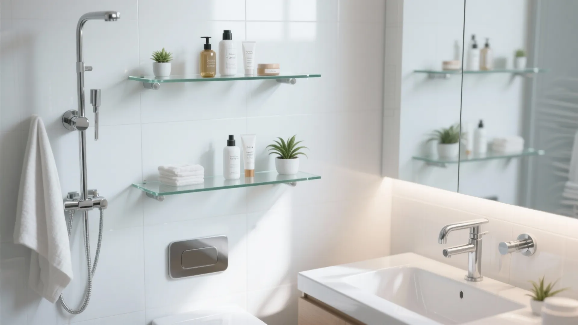 5. Glass Floating Shelves