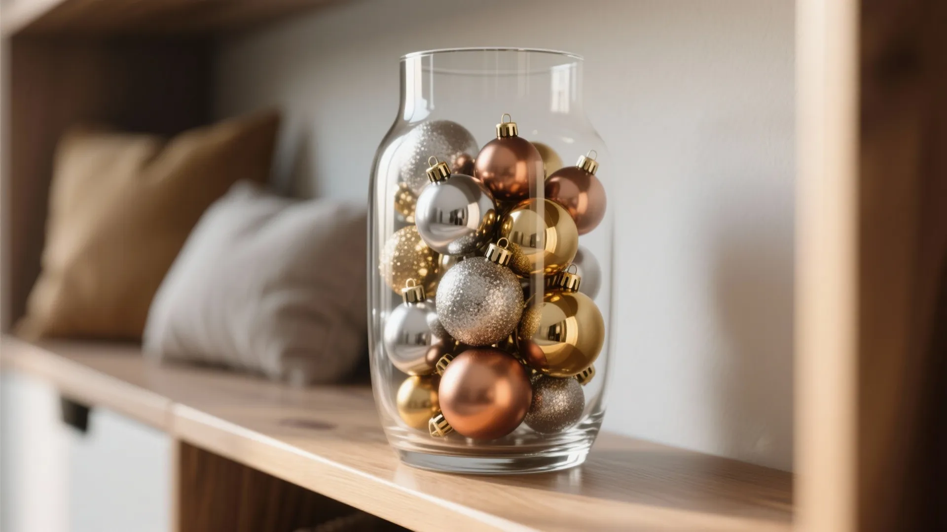 4. Glass Baubles in Vases