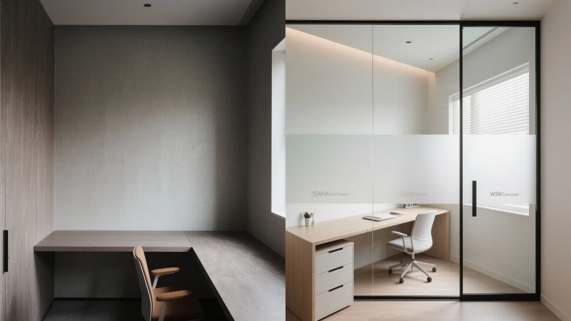 Borrowed light with glass and light-toned finishes