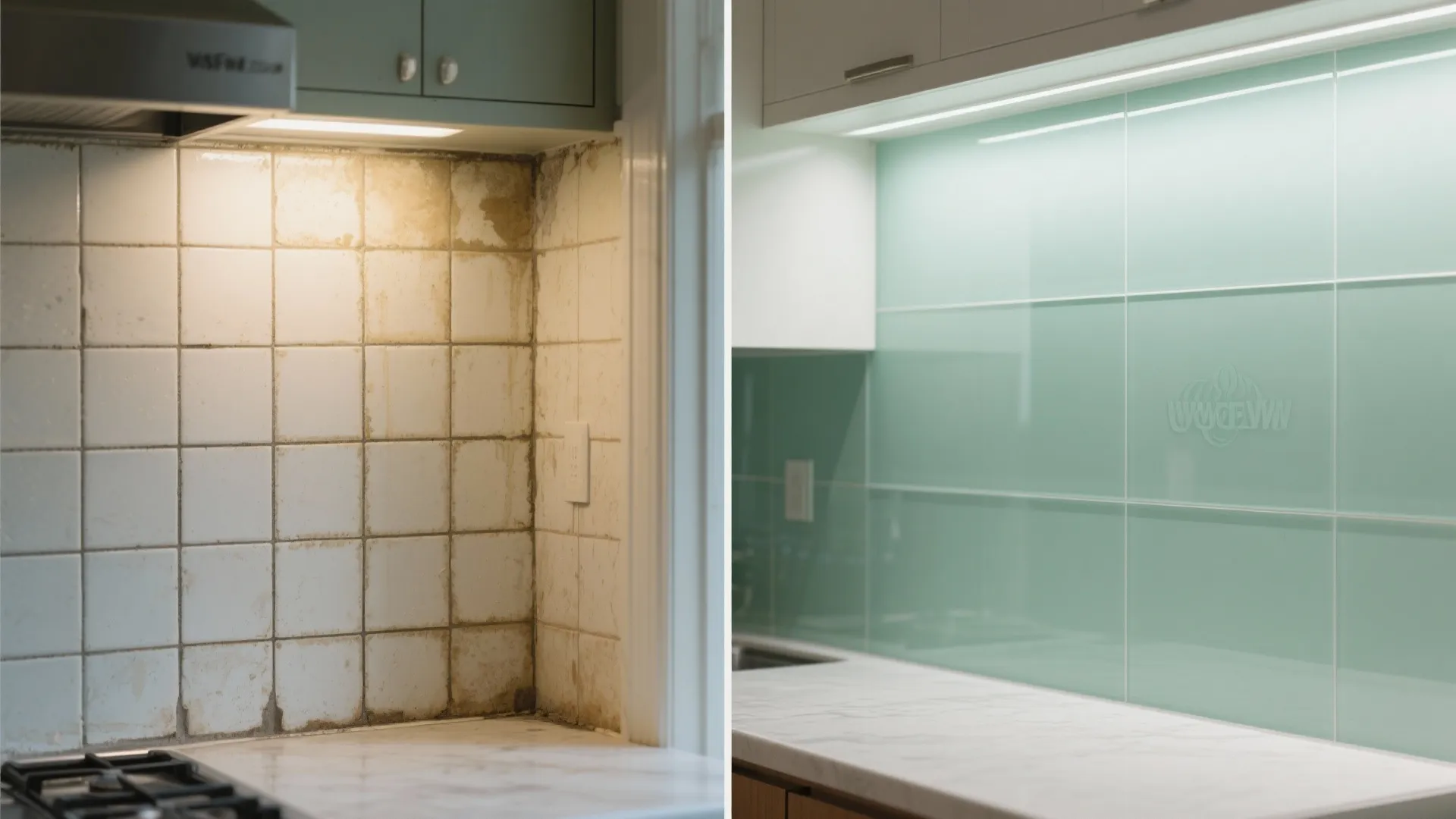 Glass Backsplash for Light and Easy Cleanup