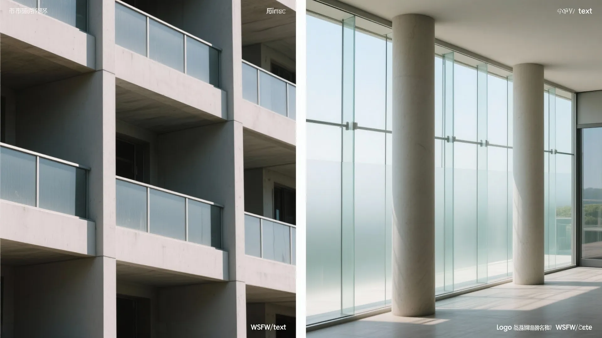 Hybrid Columns With Glass Backdrop for Openness