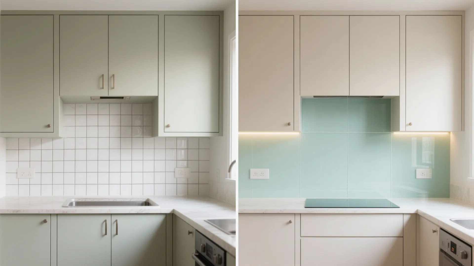 Glass Backsplash for Light and Depth