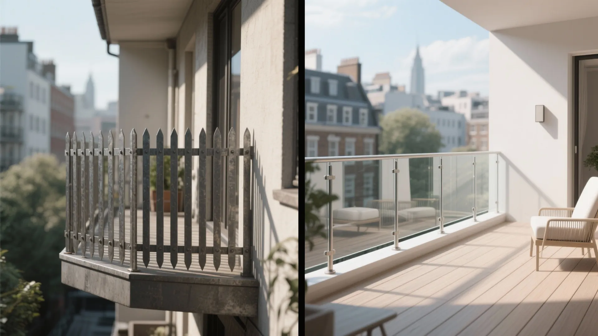 Glass balustrade for a lighter balcony
