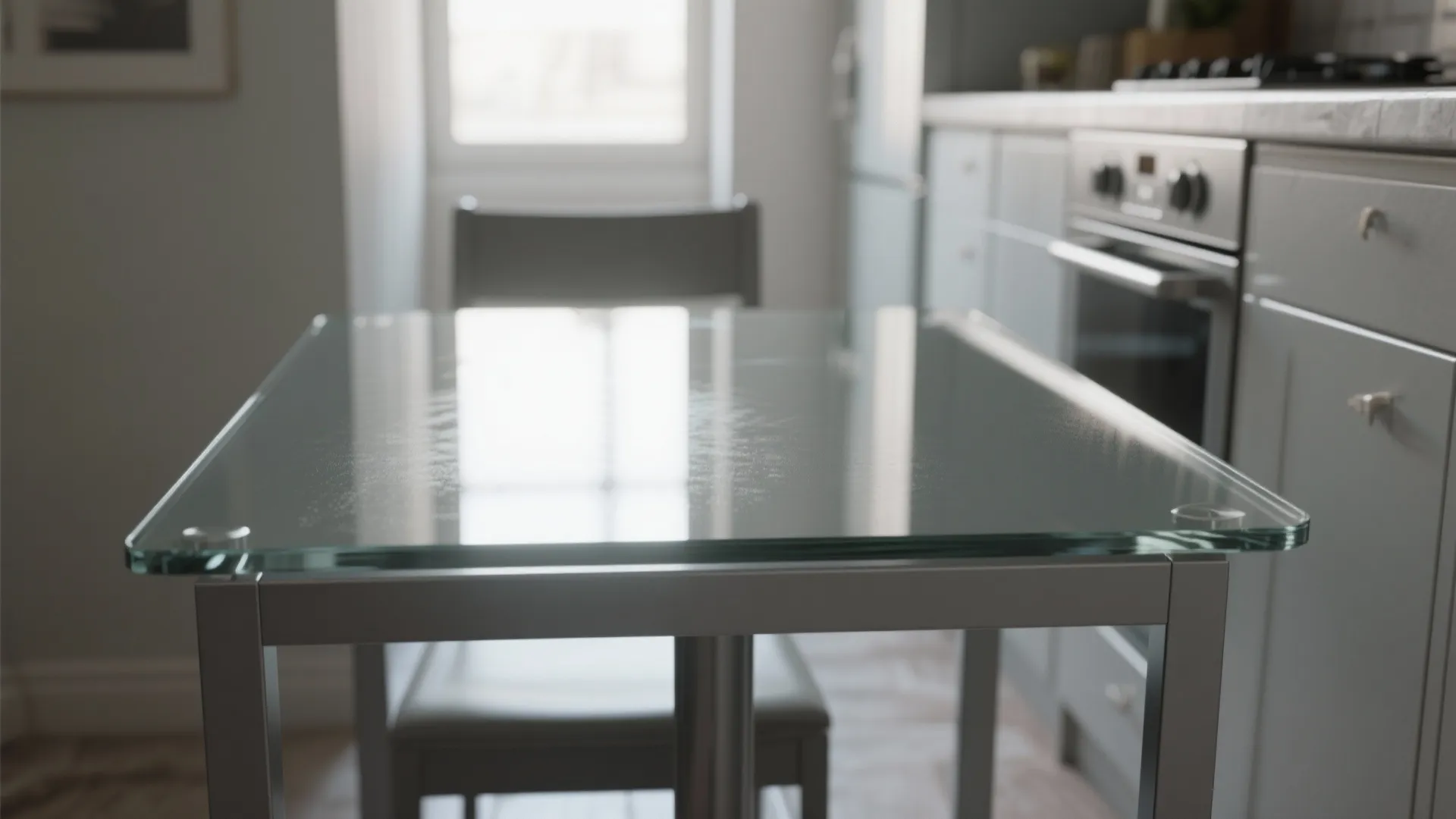 3. Grey glass-top bistro set