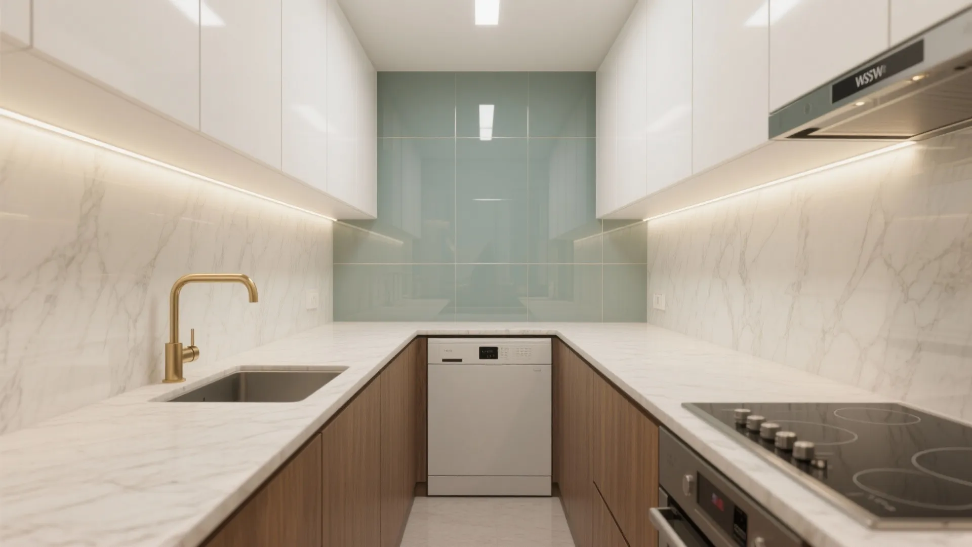 Glass Backsplash for Brighter Depth