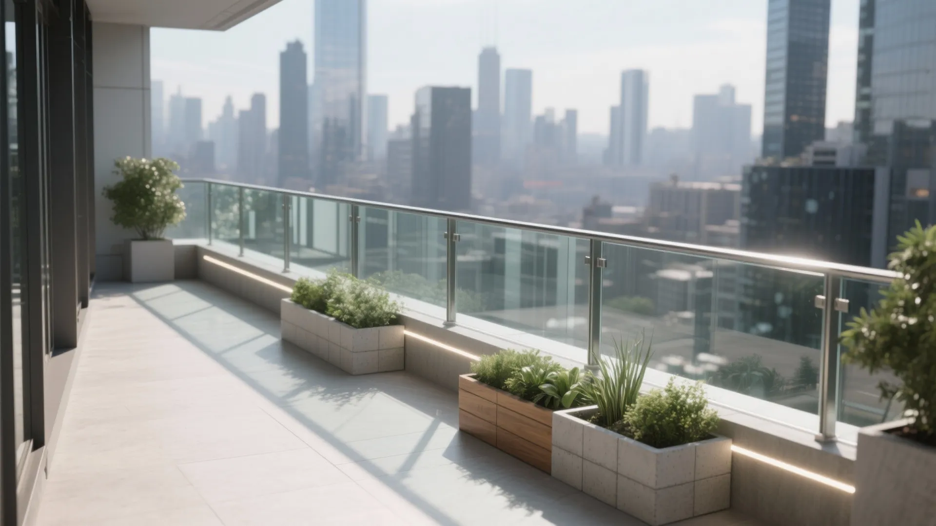 Glass Balustrade + Block Base: Safe, Bright, and Solid