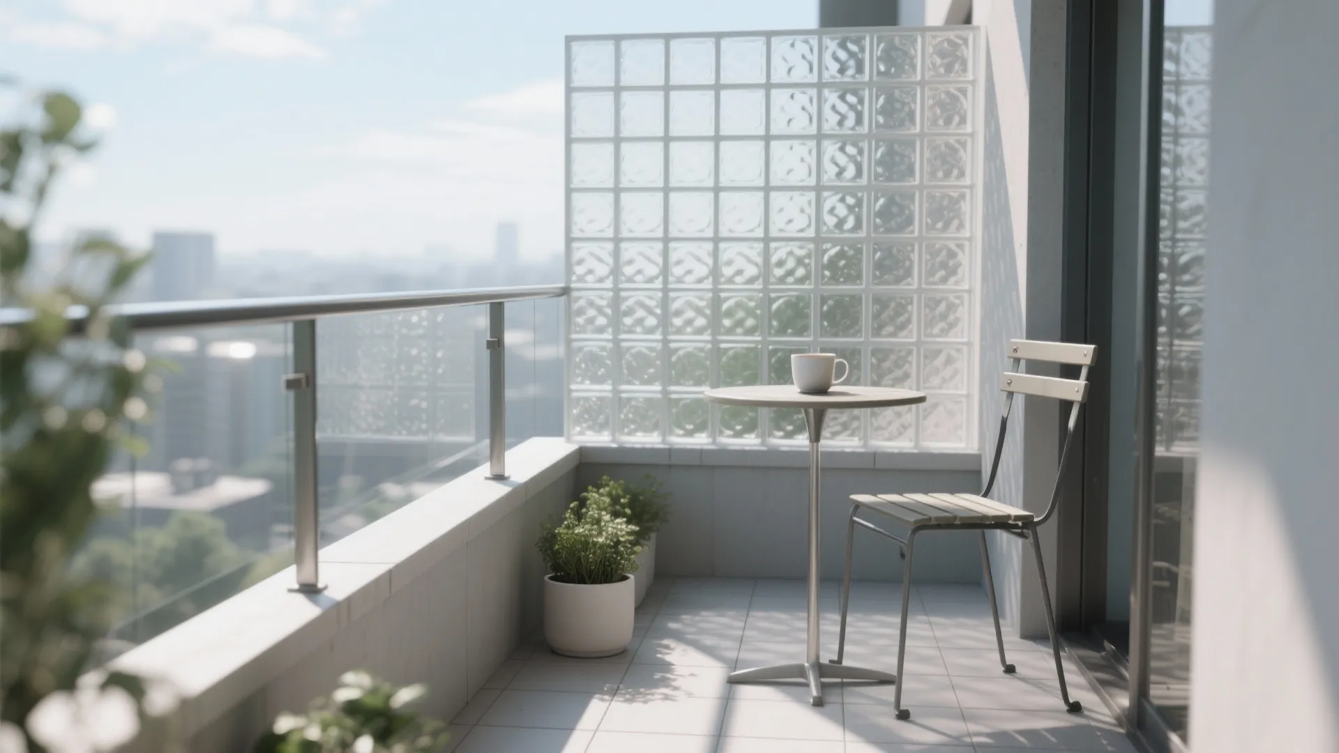 Glass Block Screen for Light and Privacy