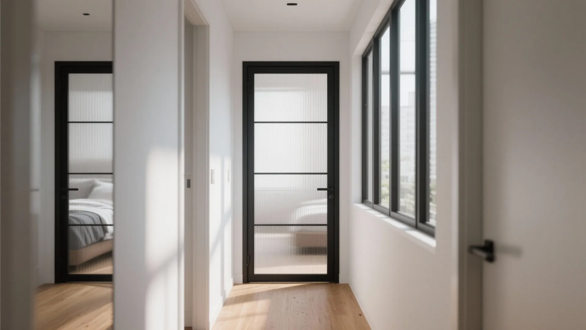 Glass Interior Doors That Borrow Light