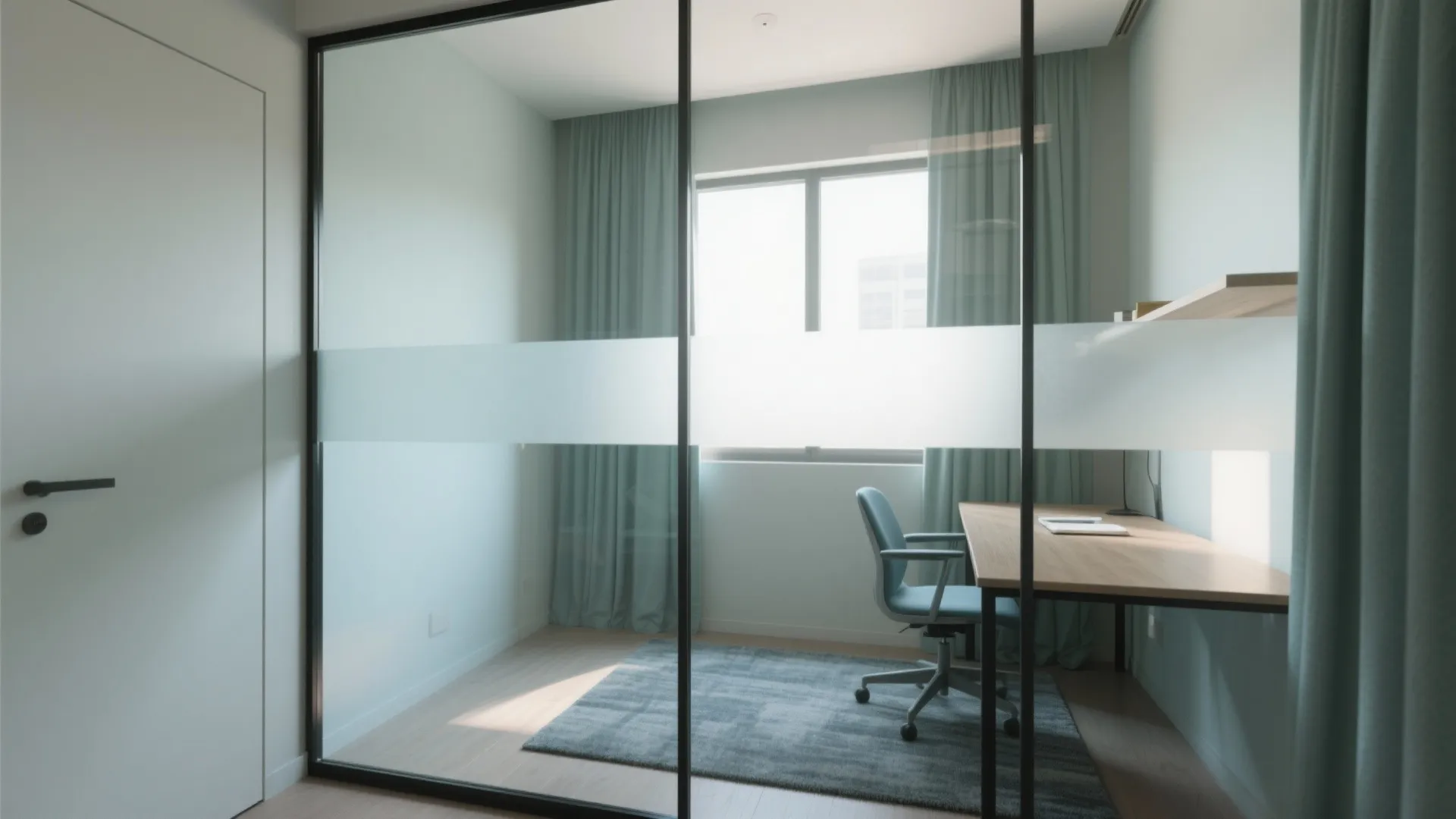 Glass partitions and borrowed light