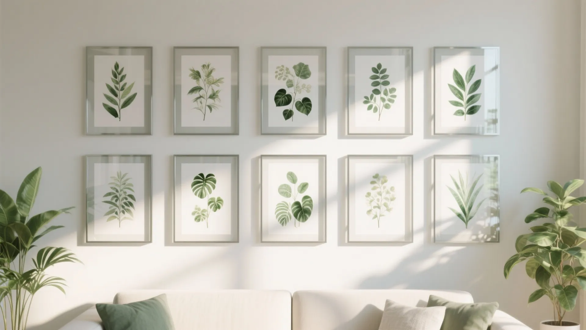 3. Glass-Framed Botanical Prints