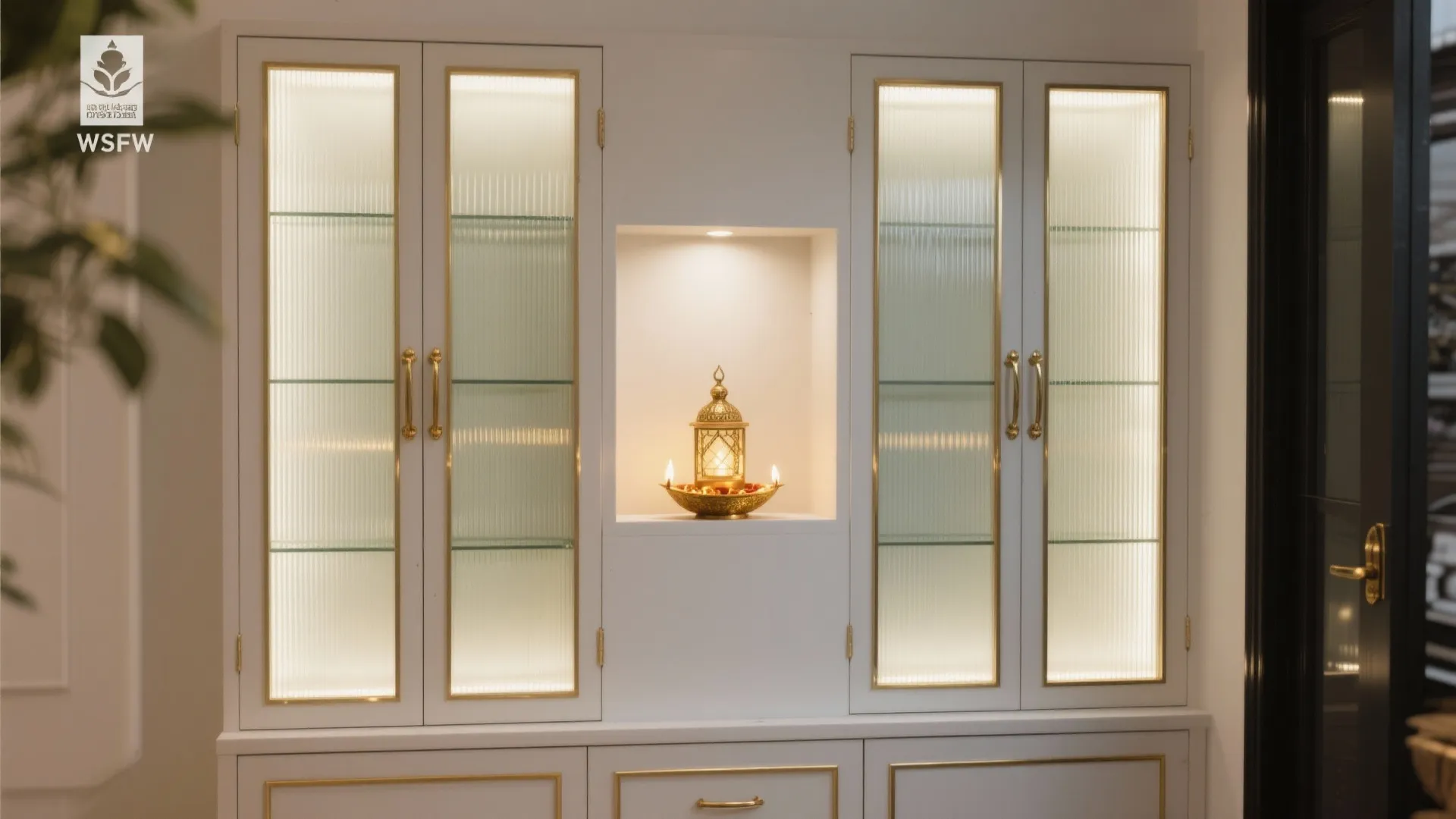 Glass and Brass Contemporary Cabinet