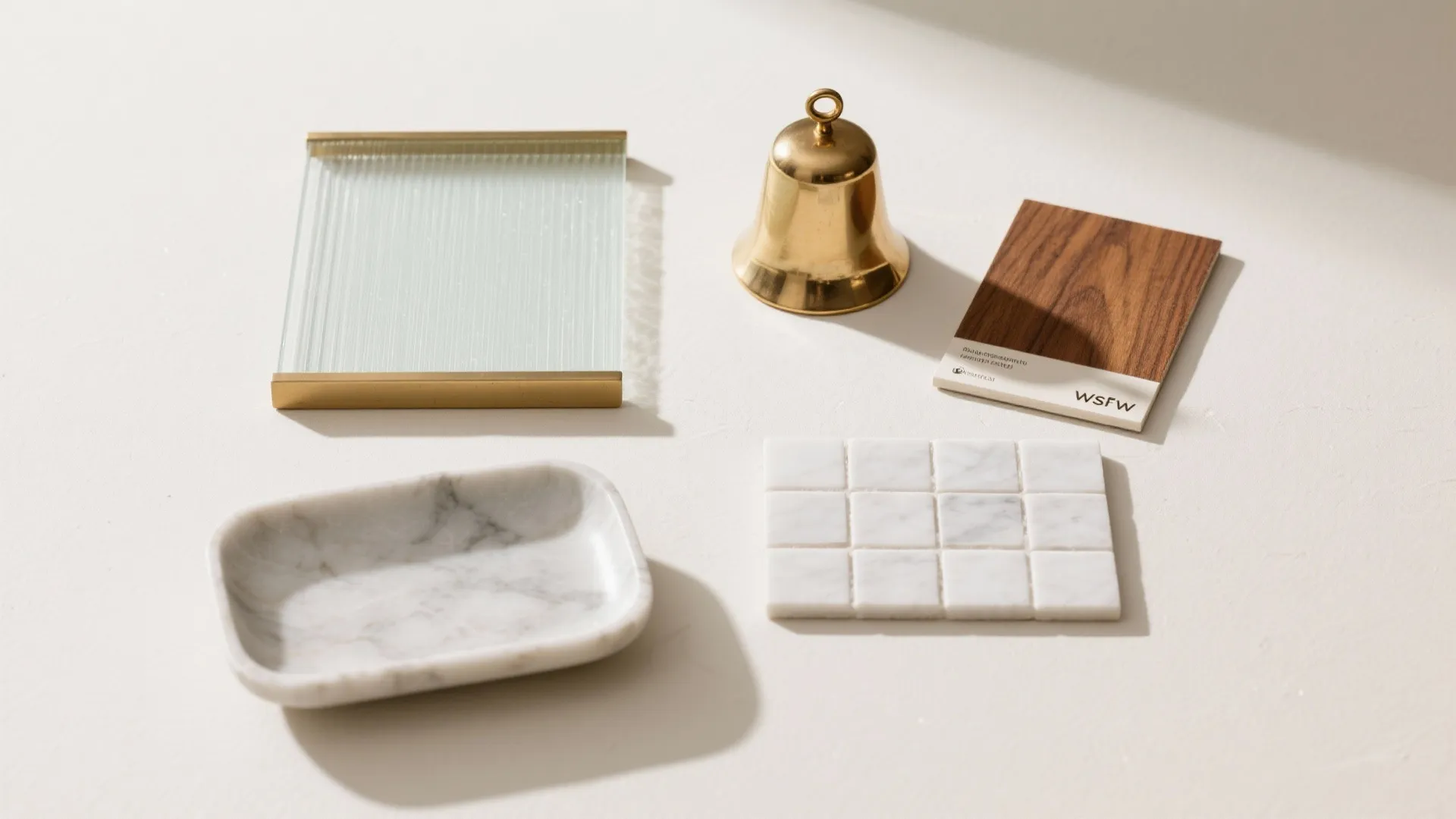 Glass and brass accents for light and purity