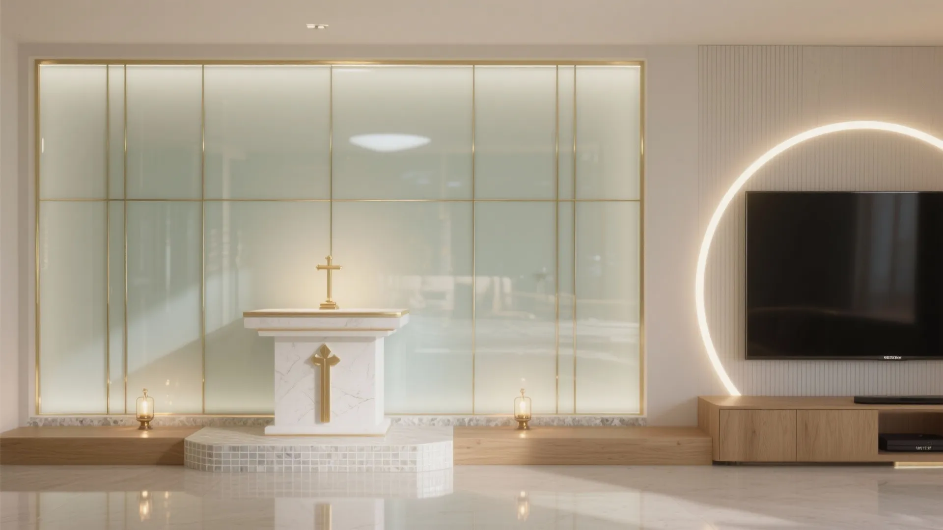 Glass, Brass, and Backlit Serenity