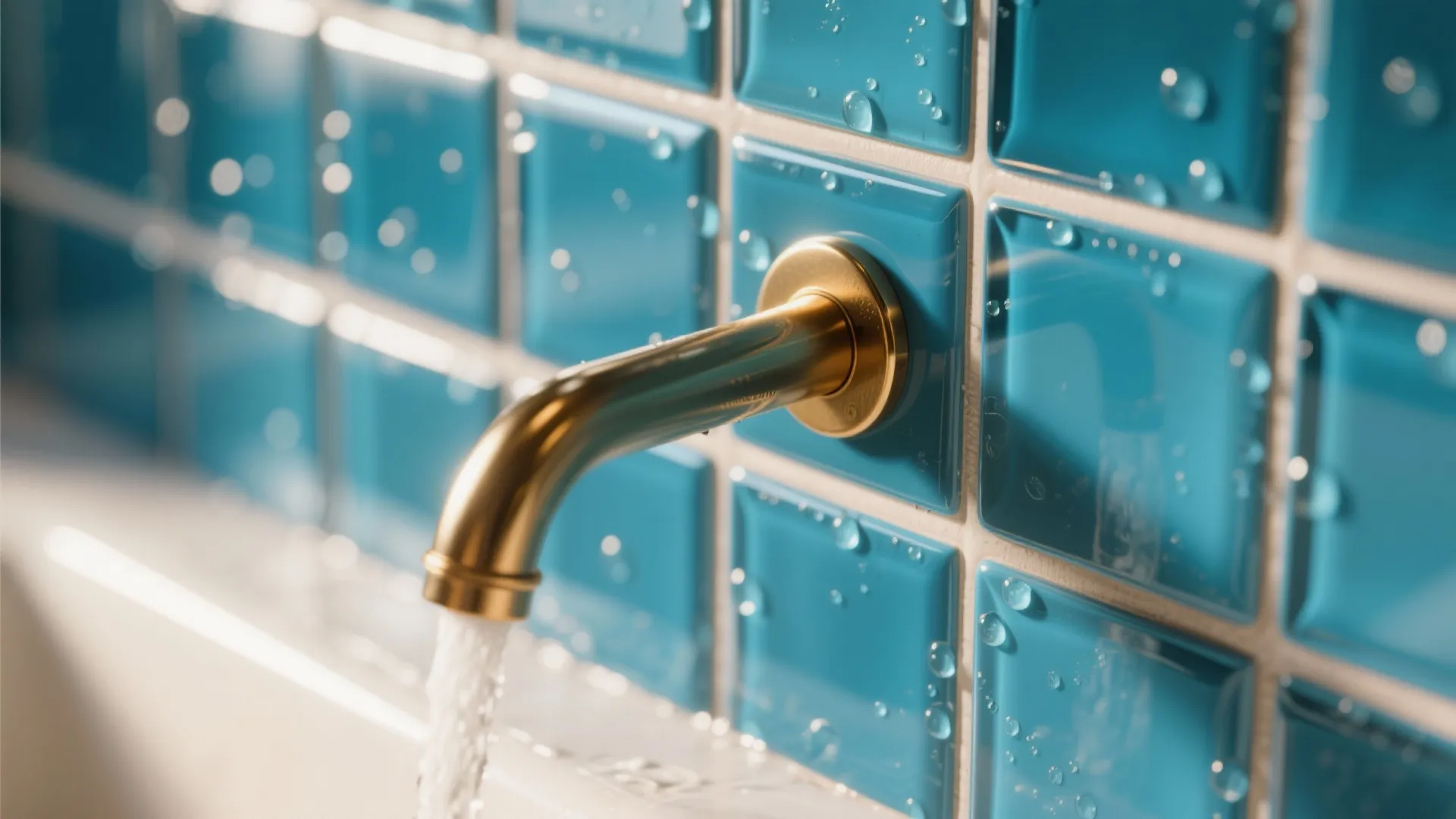 Glossy Glass Blues with Brass Fixtures