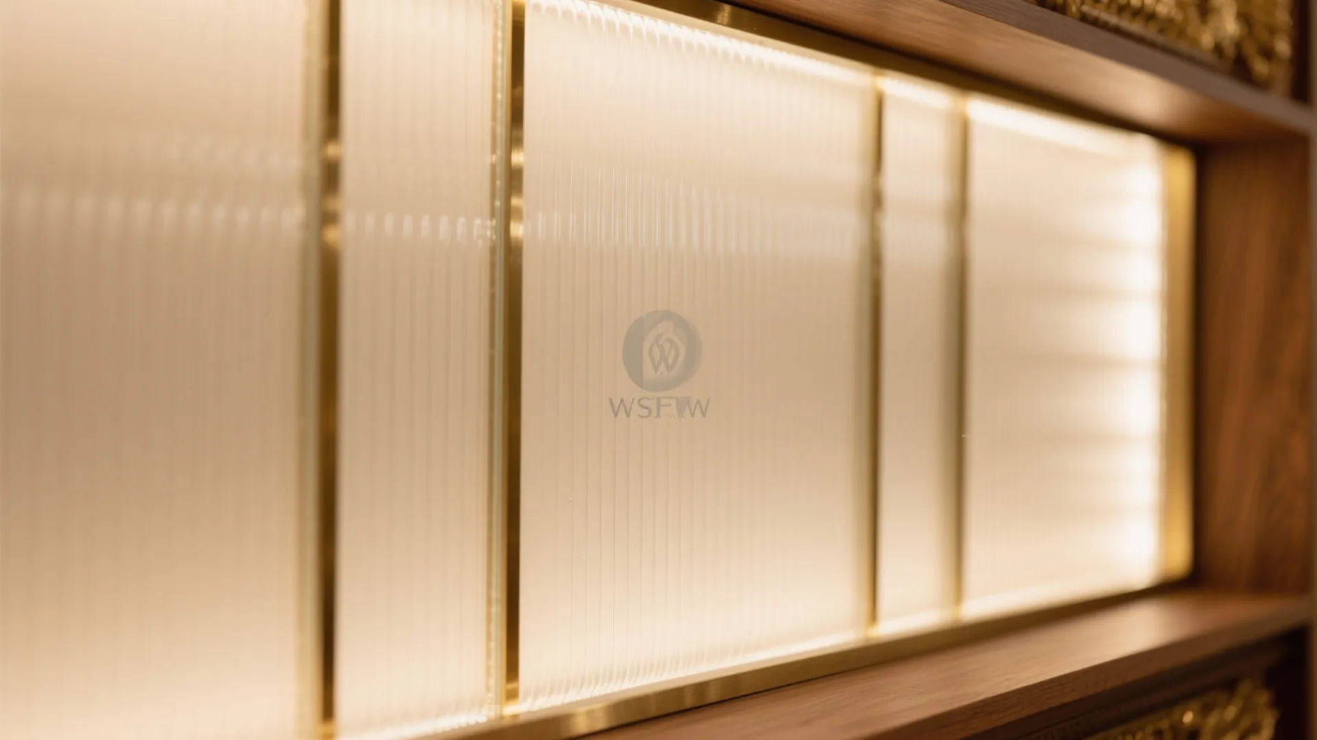 Light, glass, and brass backdrop