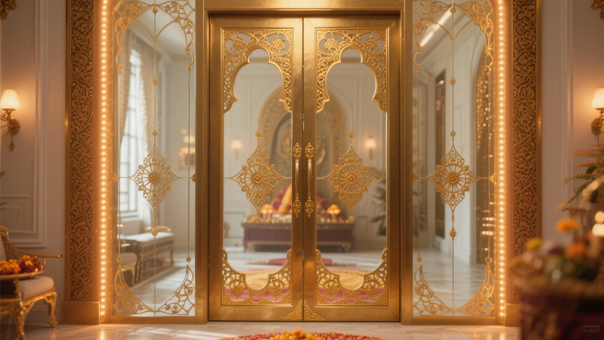 Glass with Brass Accents