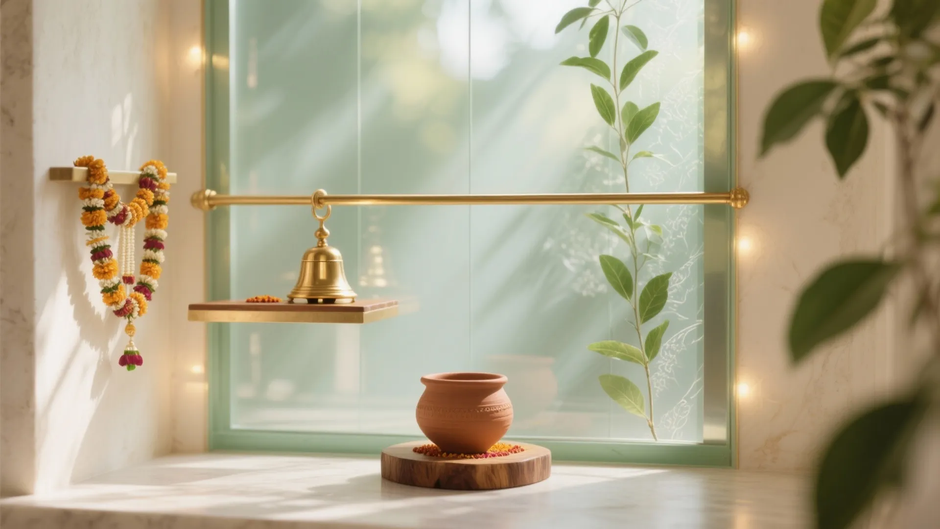 Glass & Brass Details for a Luminous Sanctum