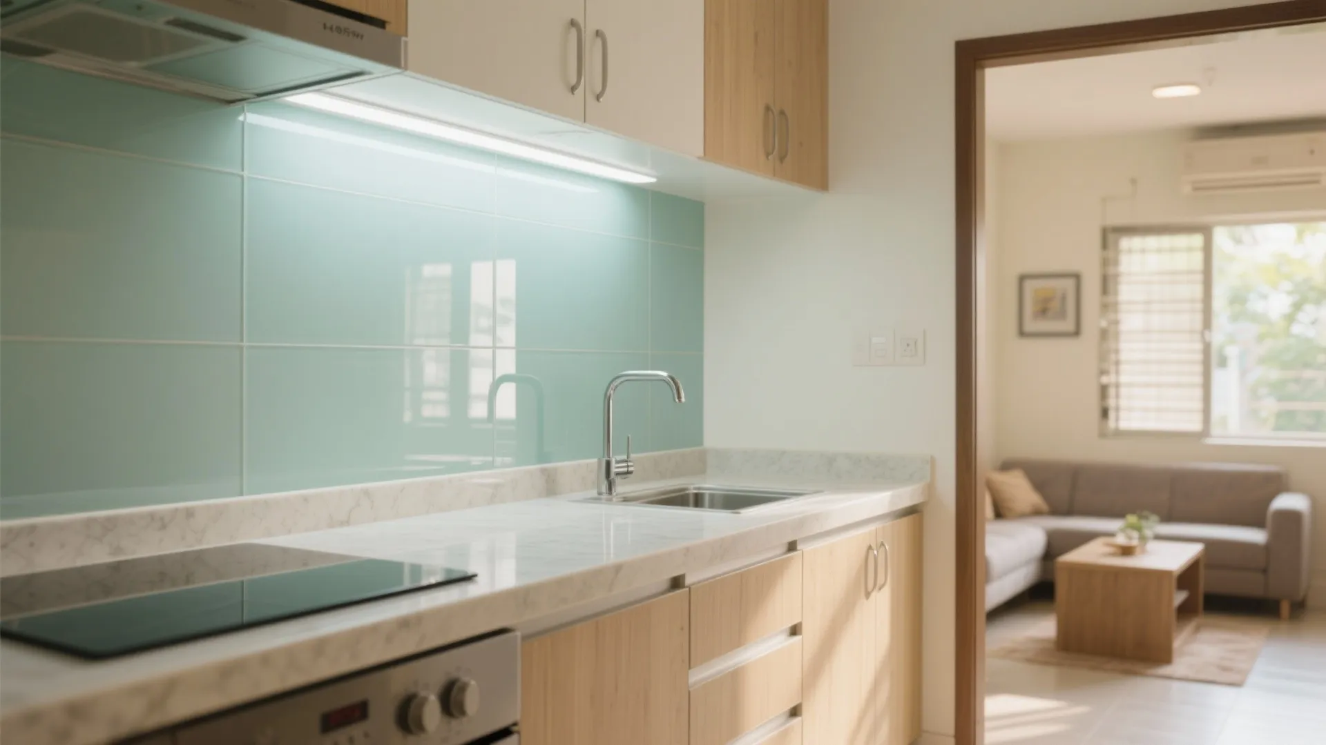 Glass Backsplash and Light-Bouncing Surfaces