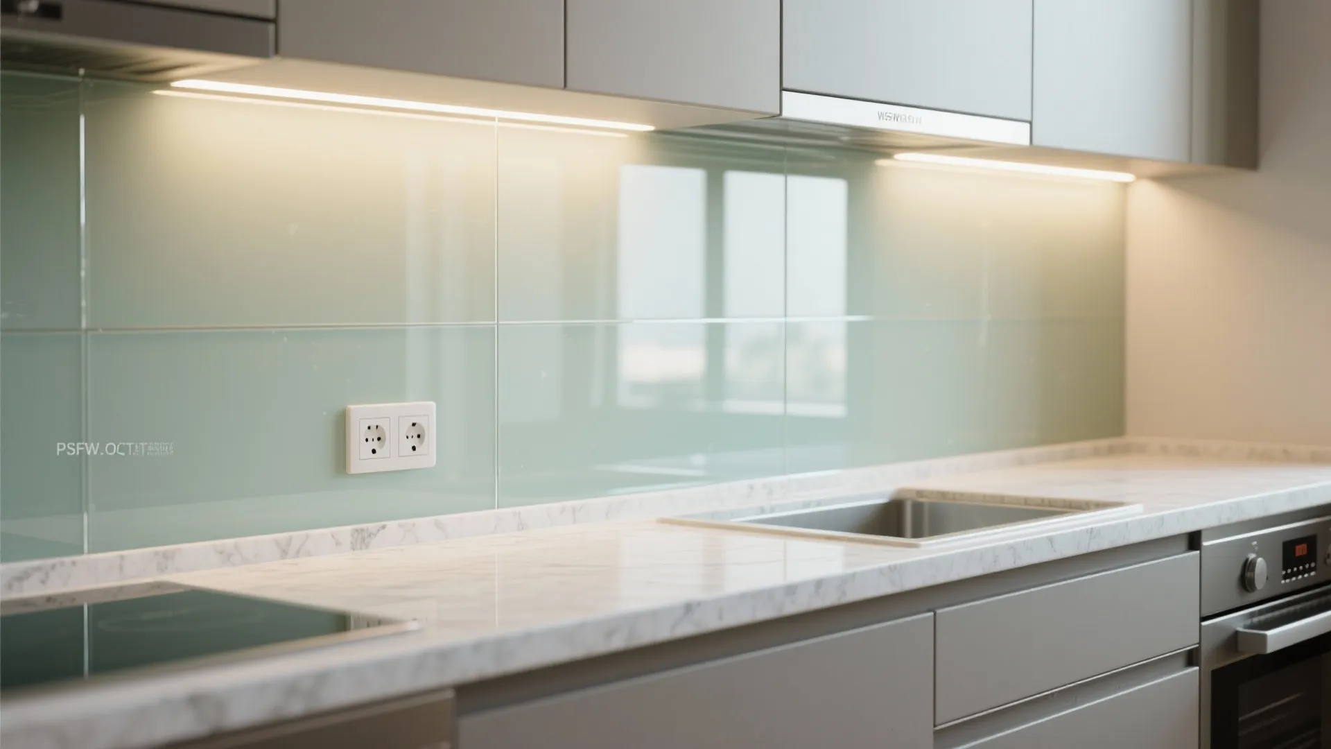 Glass backsplash brightness for a monsoon-prone kitchen