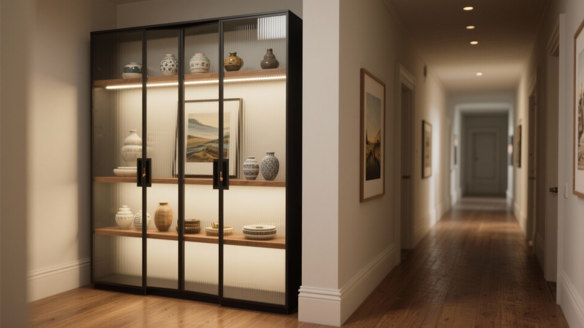 Modern Showcase Designs for Hall in Small, Cluttered Homes