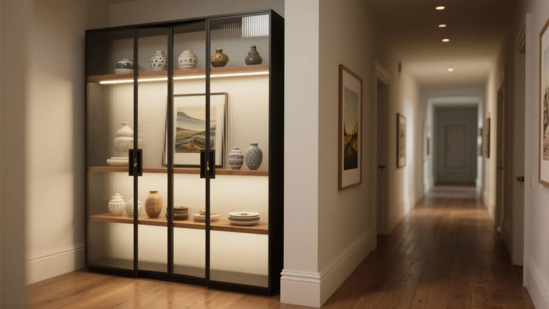 Glass-Front Cabinets with Thoughtful Lighting