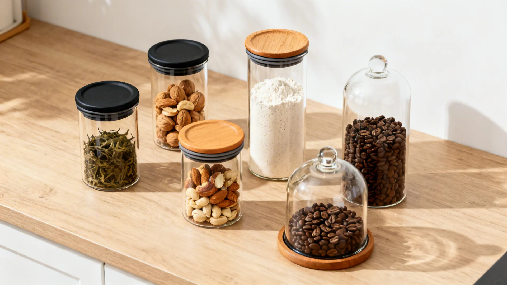 2) Slim Glass Pantry Boxes and Counter Cloches