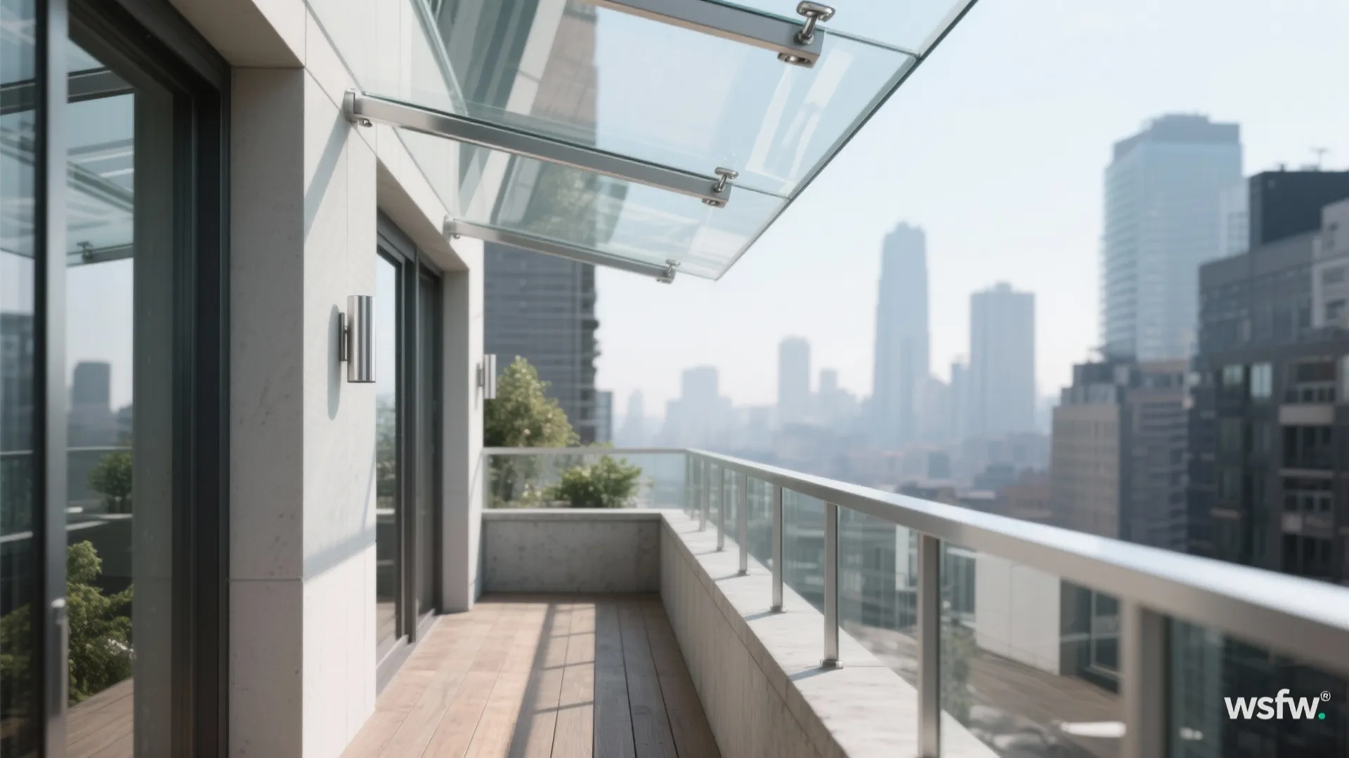 Sleek Glass Canopy with Minimal Hardware