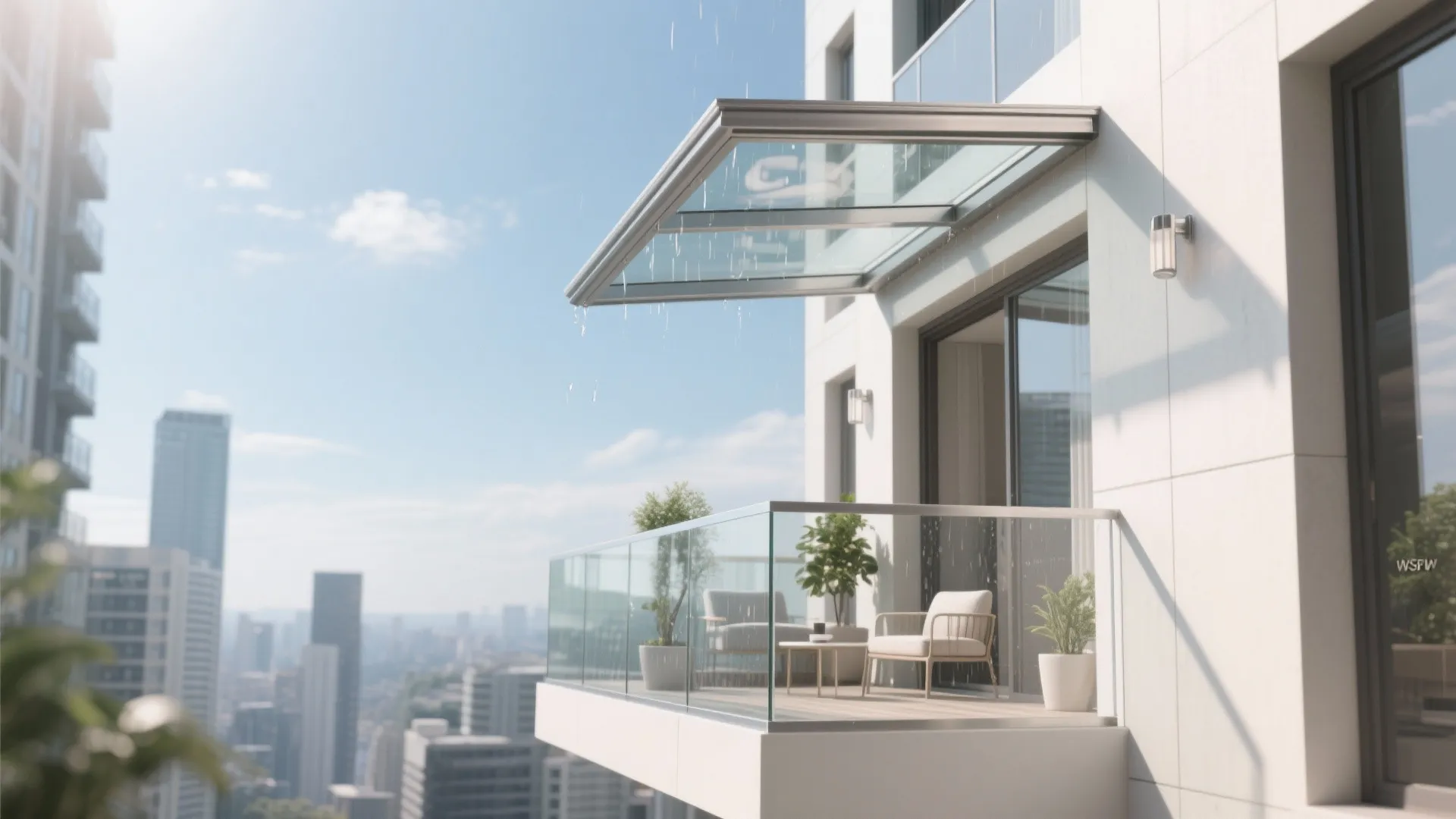 Glass or Polycarbonate Canopy for Light + Rain Protection