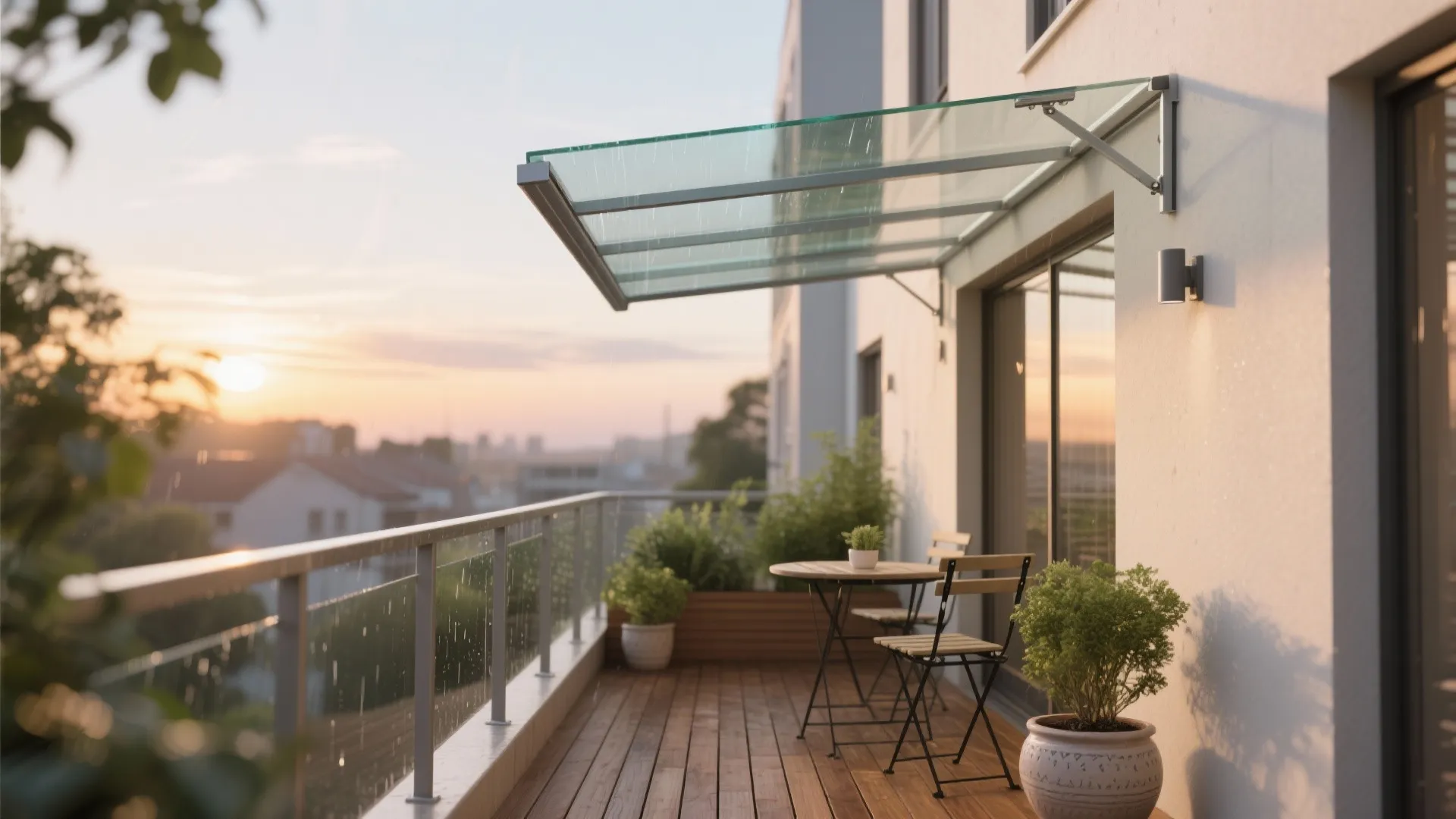 1) Slimline Glass Canopy for Daylight Protection