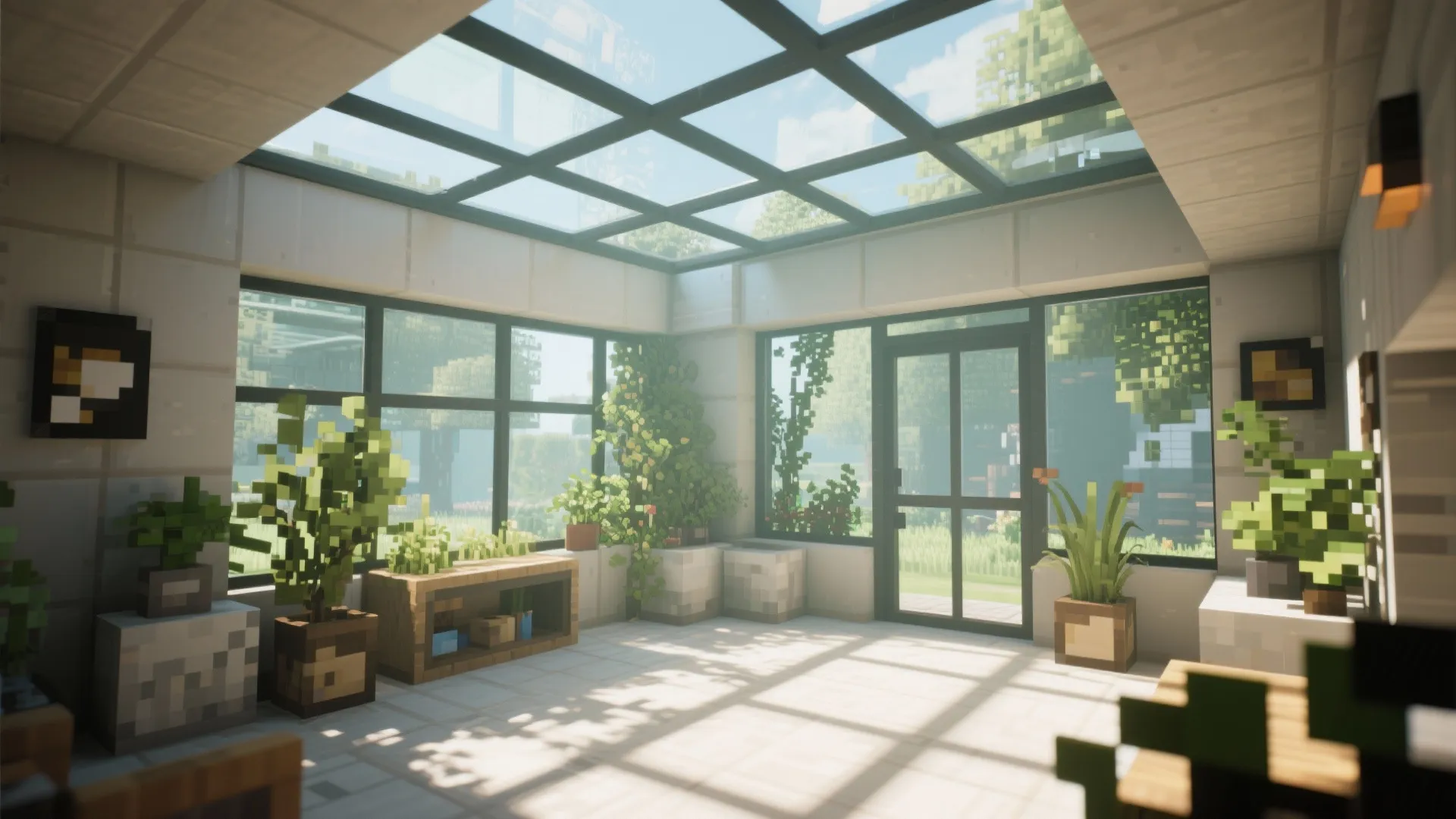 2. Glass ceiling for natural light