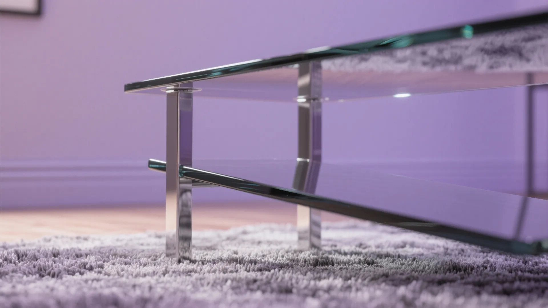 4) Lavender + Gray with Glass and Chrome