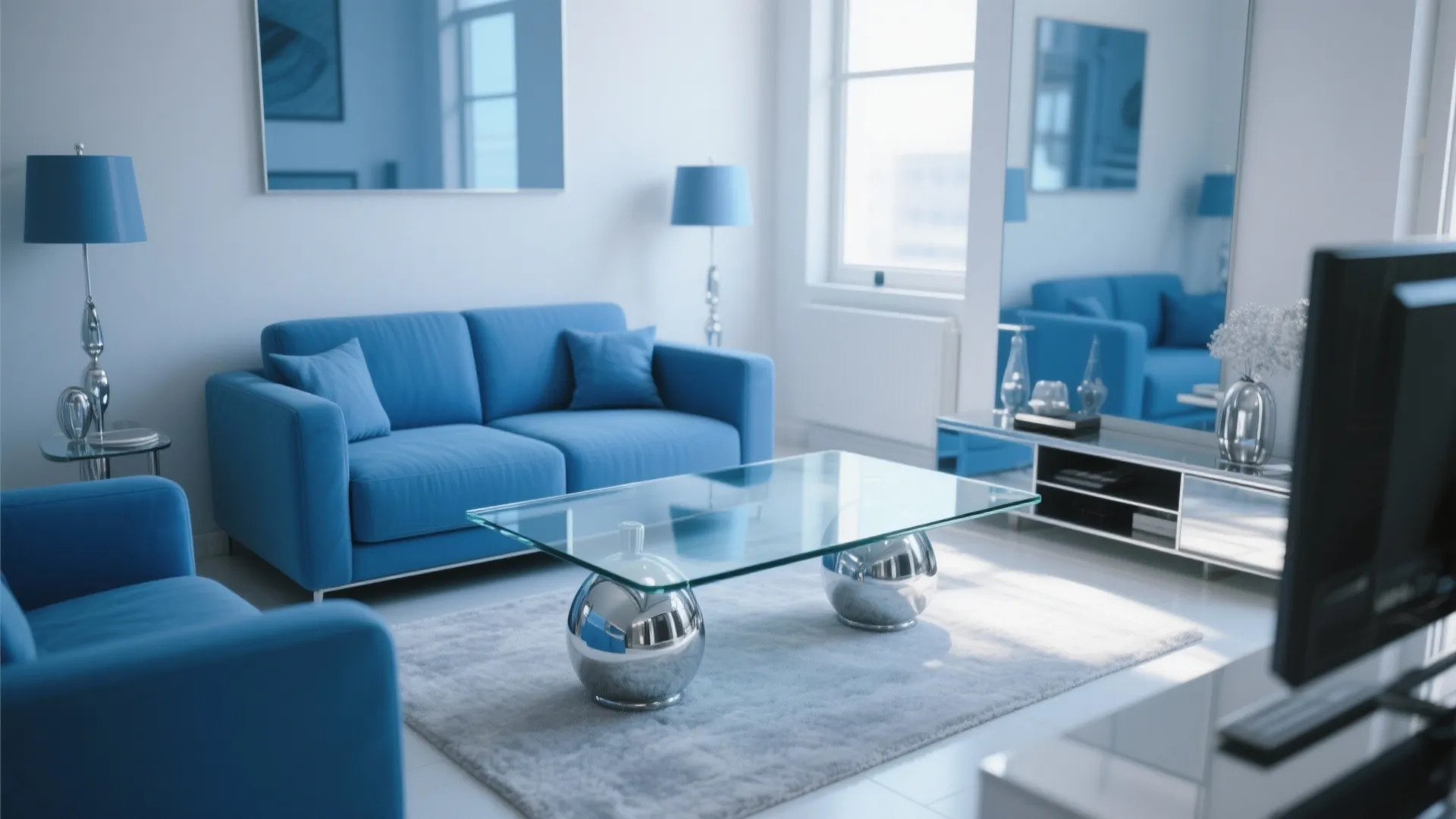 4. Glass and Chrome Coffee Table