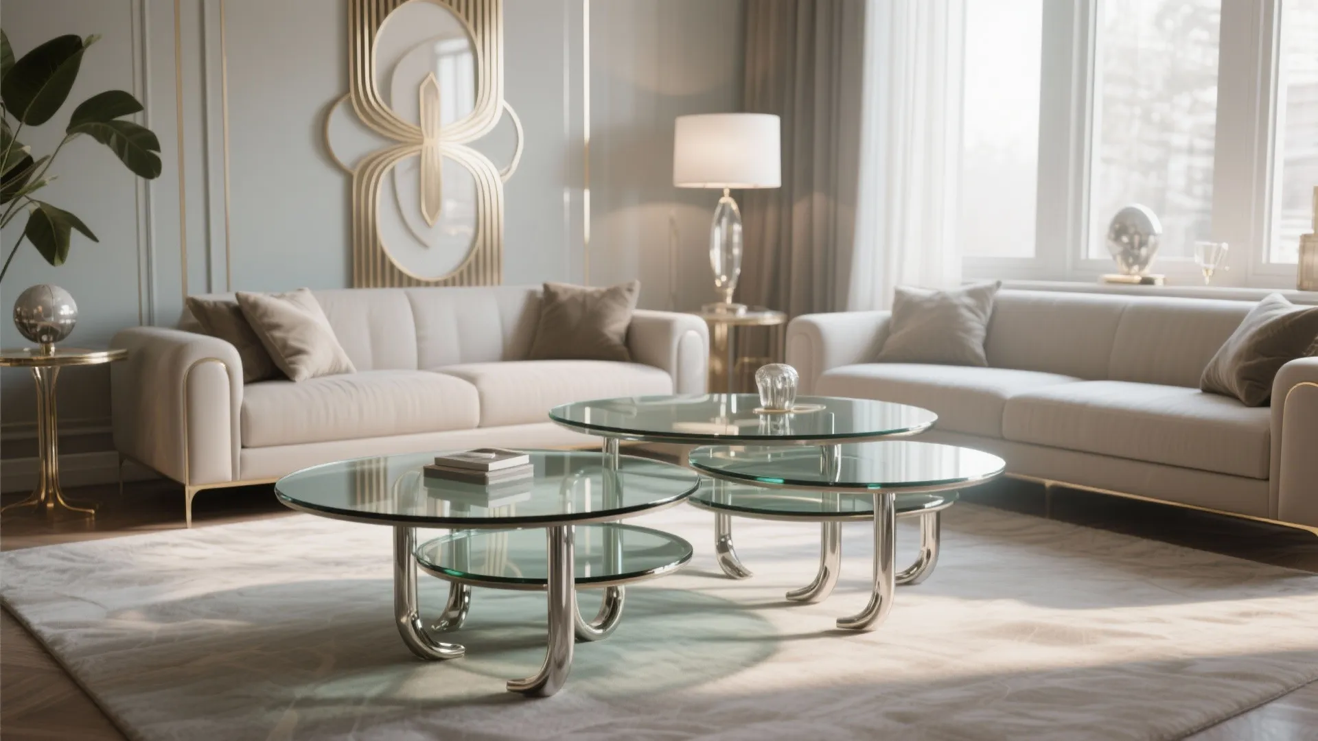 Glass and Chrome Tables