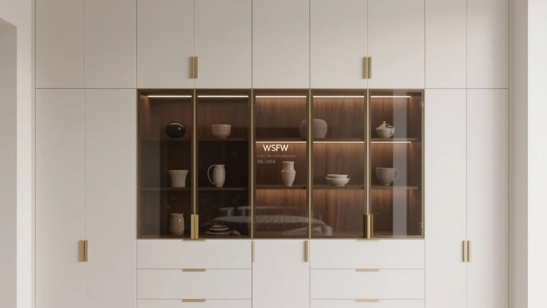 2) Glass-Front Display Meets Closed Storage