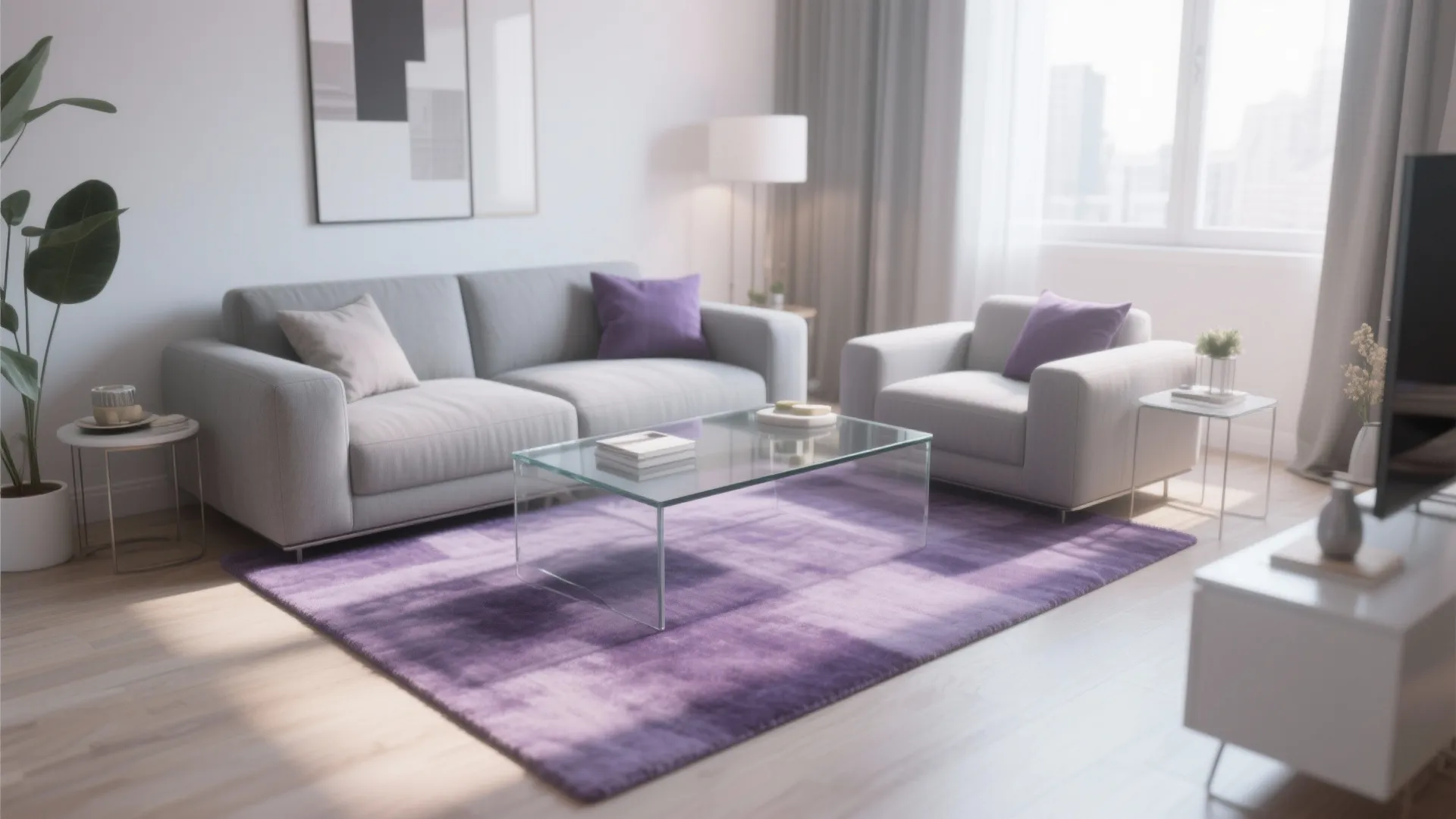 7. Glass Coffee Table to Keep Colors Light