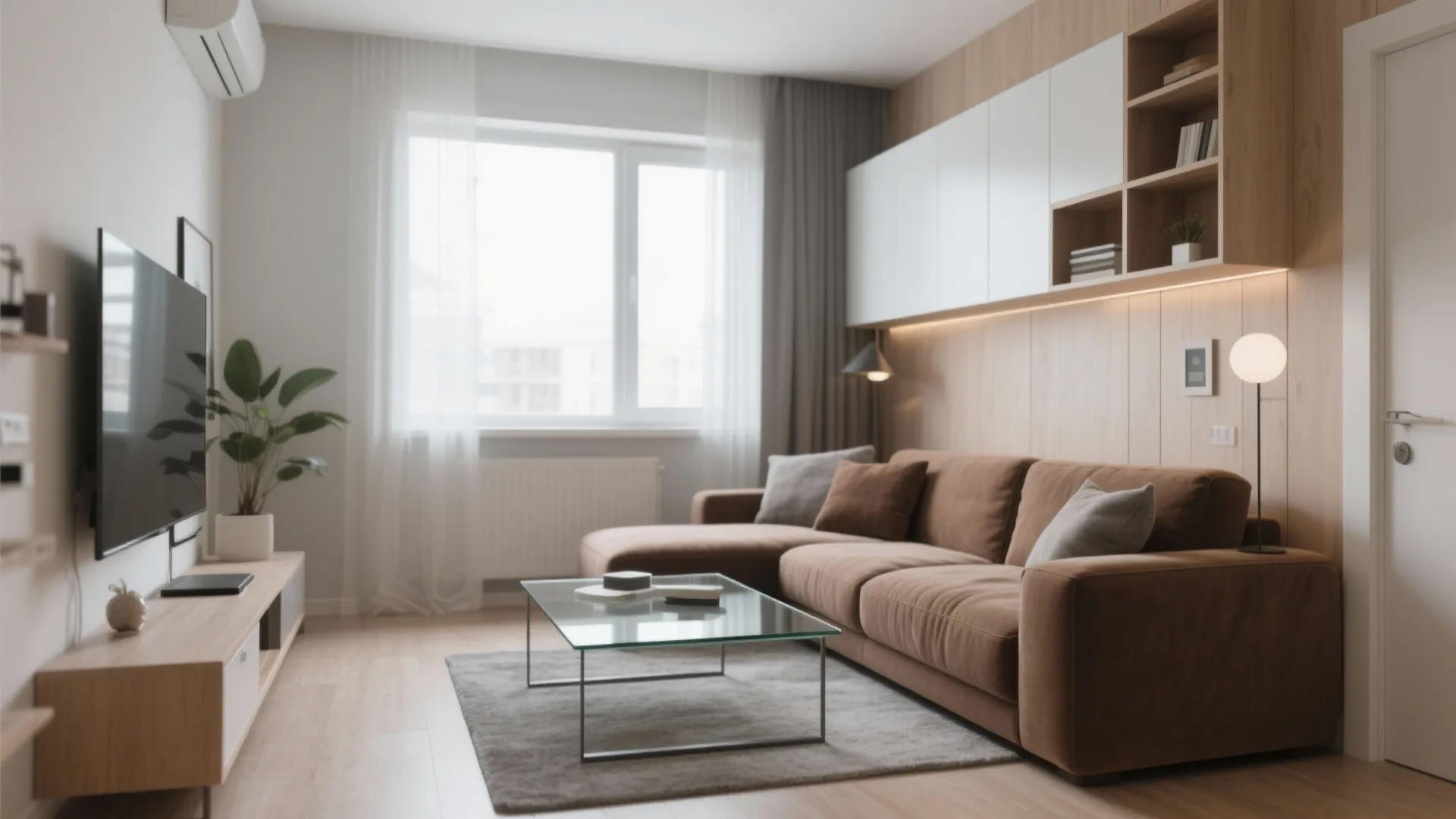 5. Glass Coffee Table to Lighten the Mood