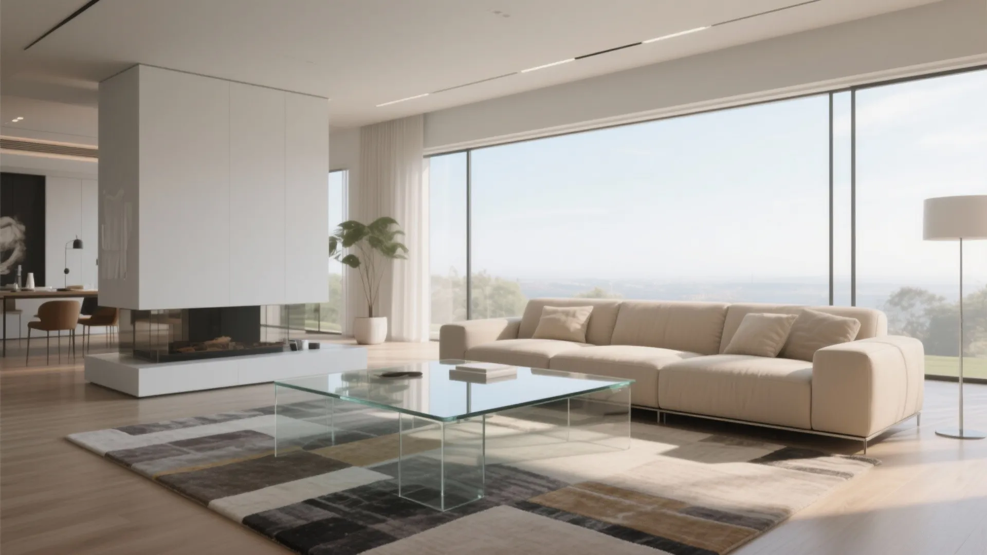 5. Glass Coffee Table for Visual Lightness