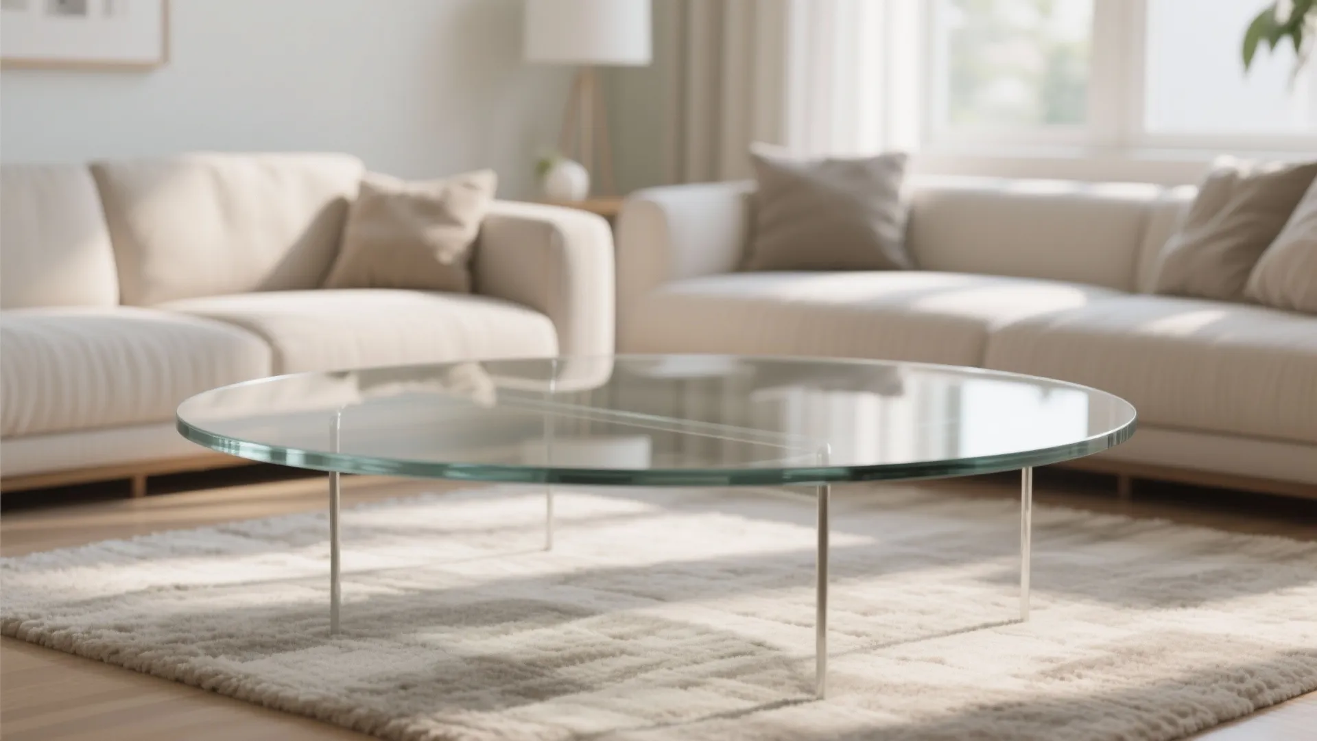 3. Glass Coffee Table for Visual Lightness